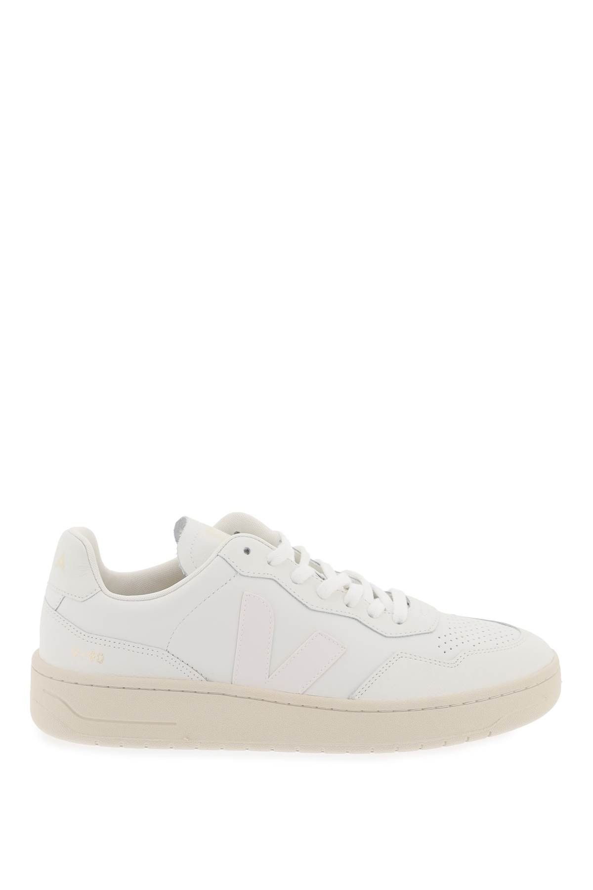 image of Veja Leather V-90 Sne Shoes in Bianco, Women's (Size 10)