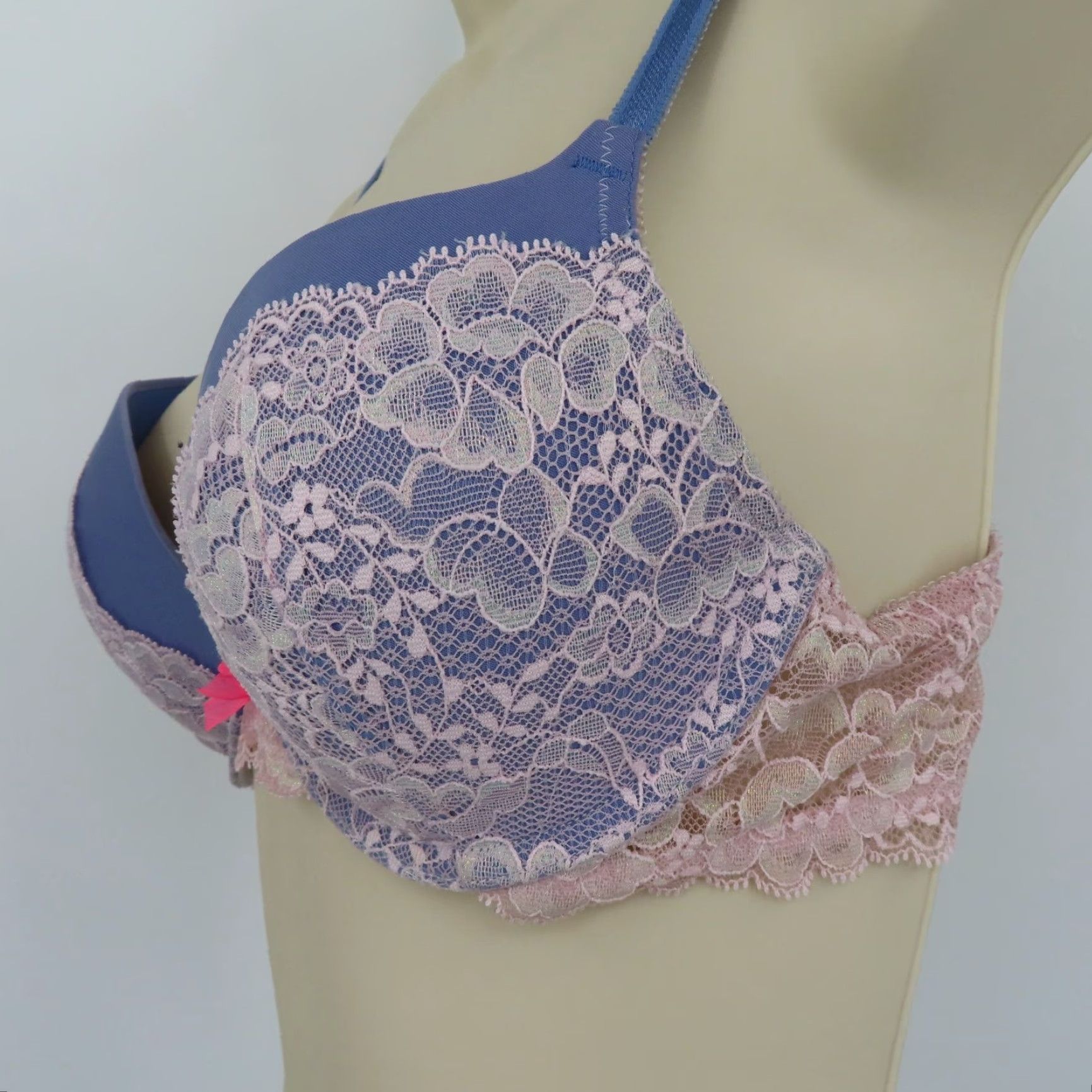 Victoria's Secret Victoria's Secret Dream Angels Push Up Bra 34C Purple Pink Flower Lace Bow Padded Size ONE SIZE - 4 Thumbnail