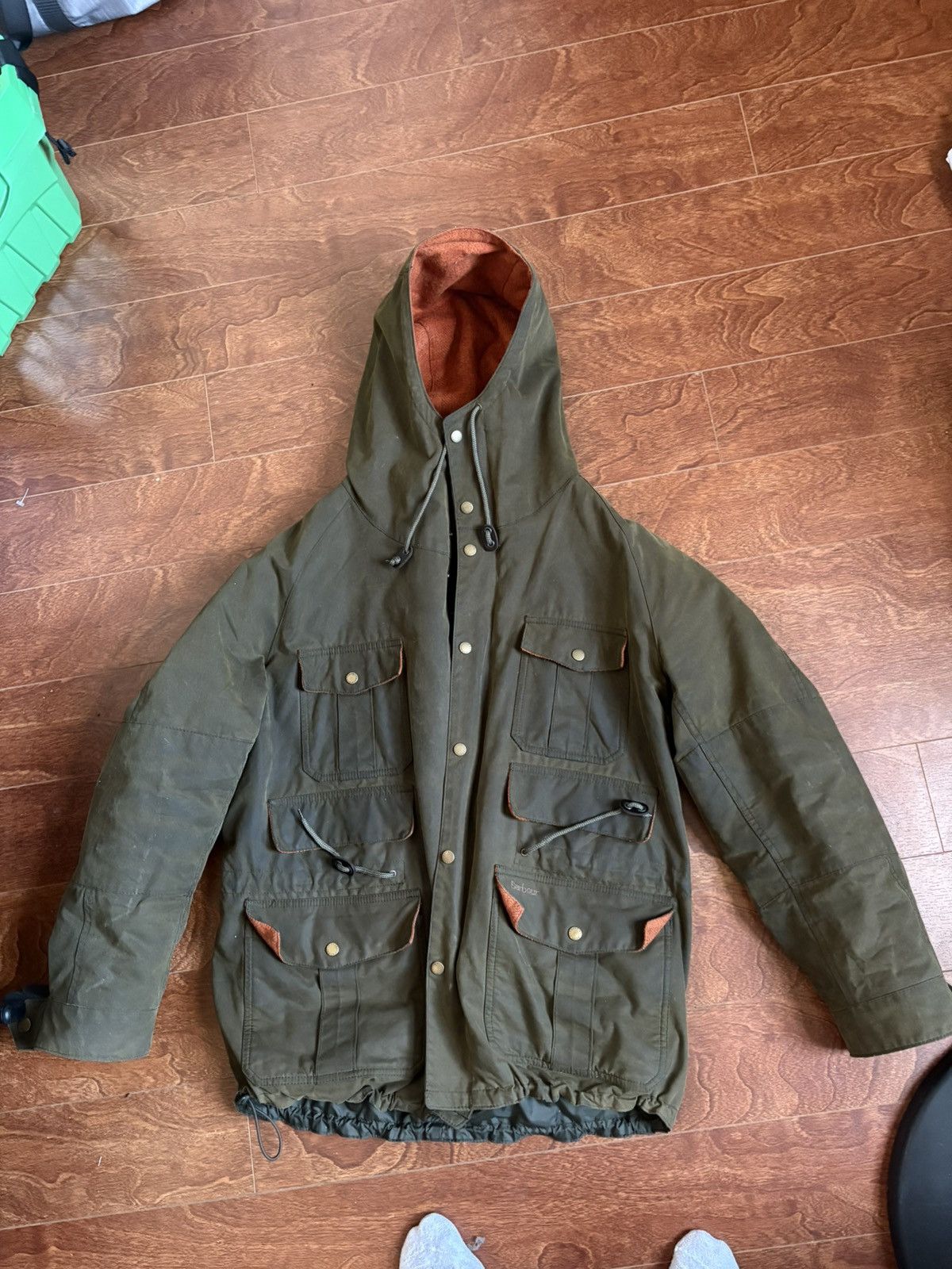 Barbour vintage waxed barbour hooded field jacket Size US XL / EU 56 / 4 - 1 Thumbnail