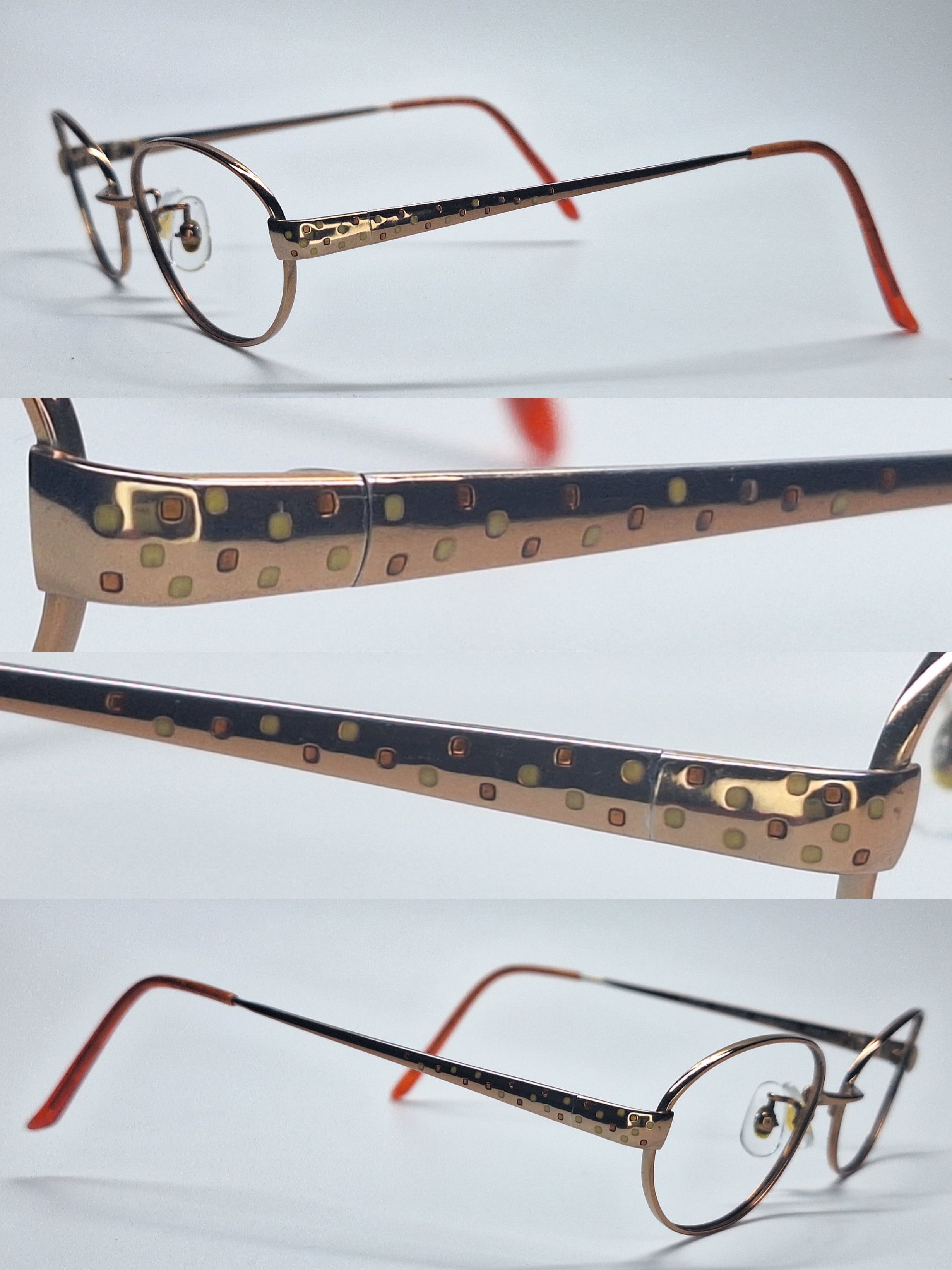 Other ELLE EL25916E TITAN-P Pure Titanium Gold Oval Eyeglass Frame Size ONE SIZE - 7 Thumbnail
