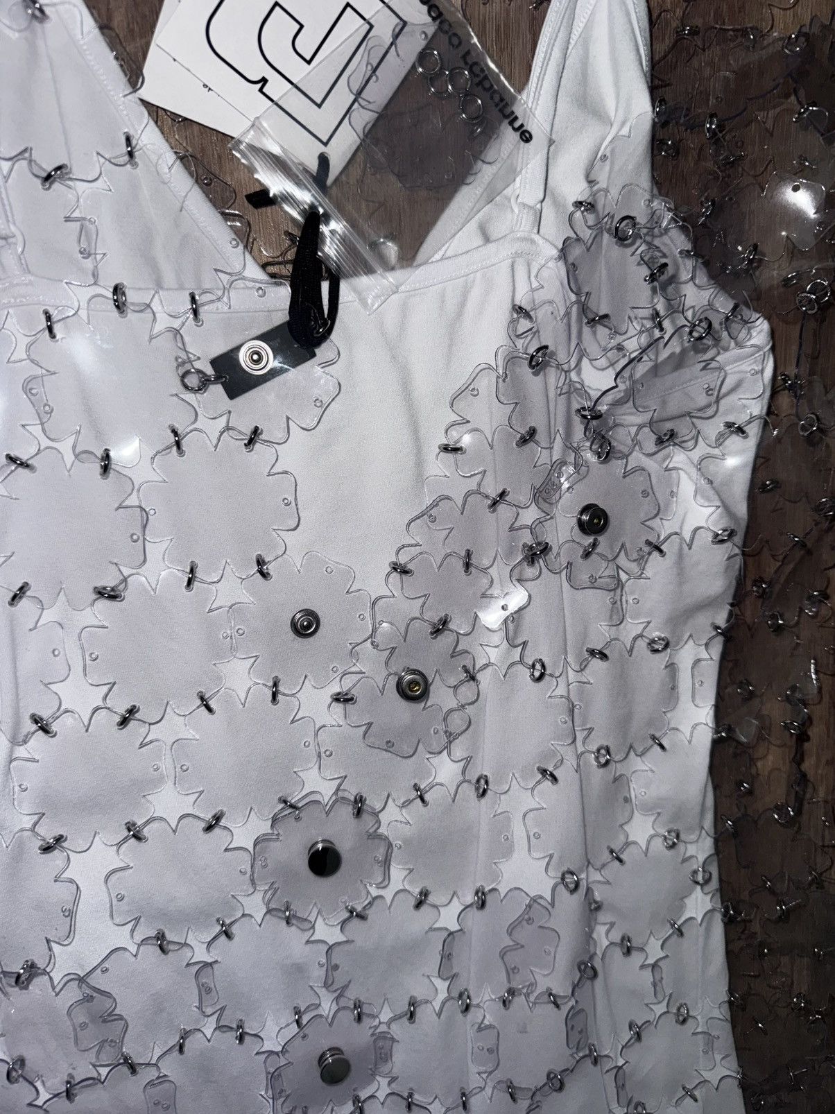 Paco Rabanne Paco Rabanne sequinned V-neck mini dress 38 New Clear White Size S / US 4 / IT 40 - 6 Thumbnail