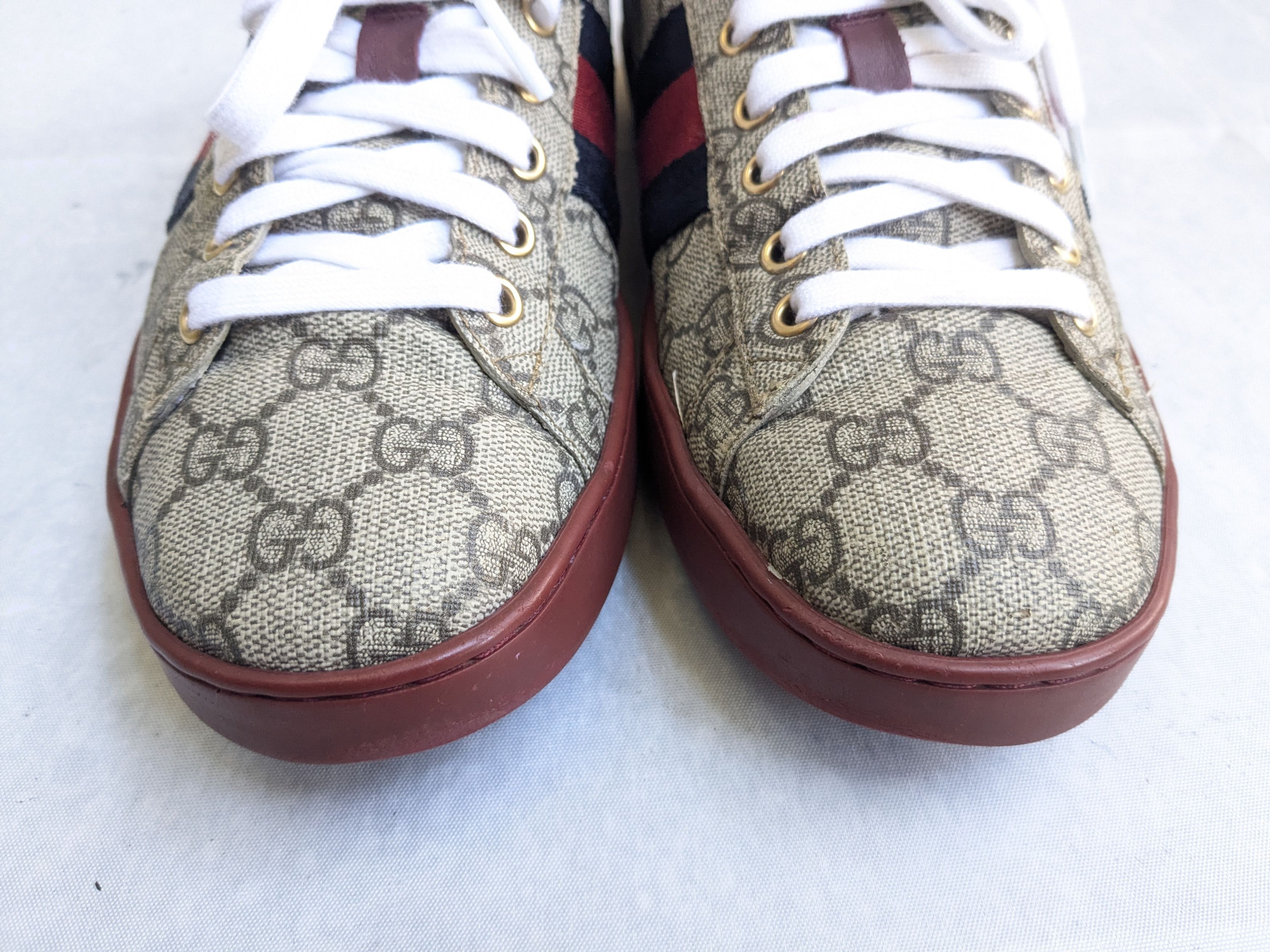 Gucci Gucci Ace GG Supreme Sneakers 429445 Red 8.5 Size US 8.5 / EU 41-42 - 4 Thumbnail