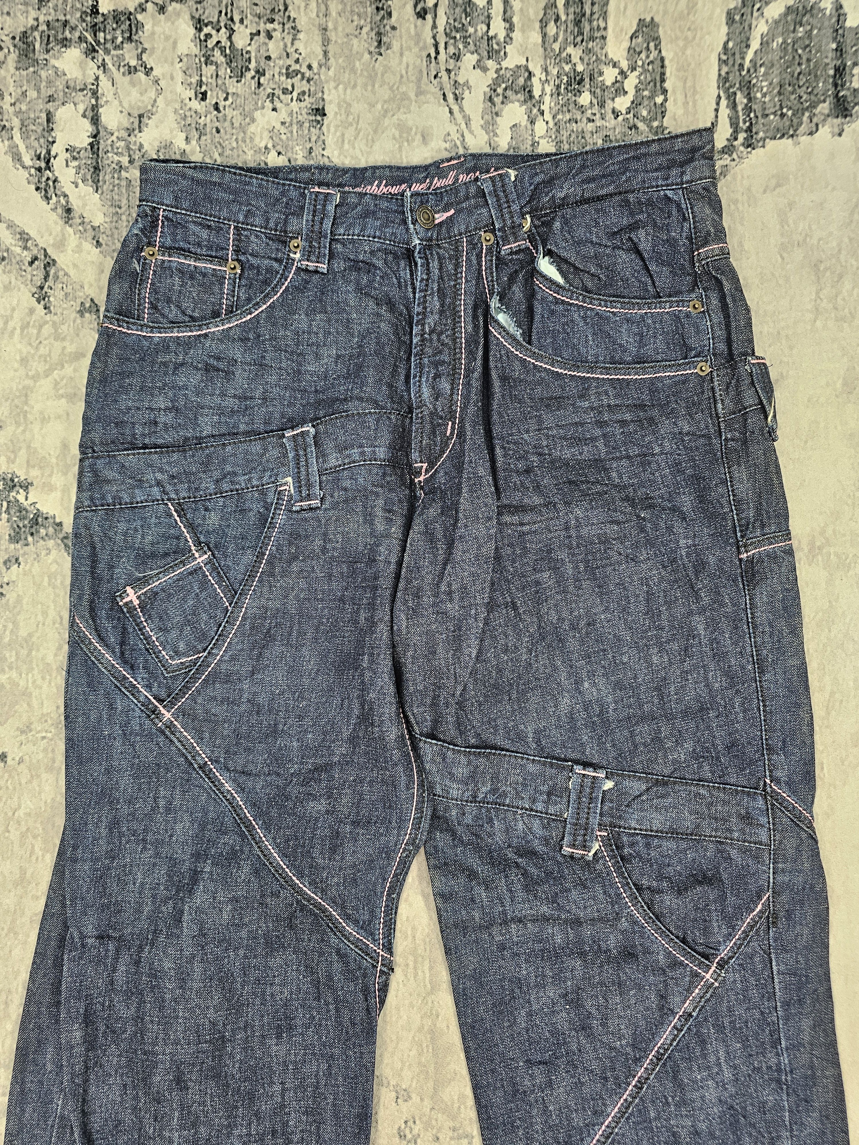 Japanese Brand BRUCE-PEE Crazy Multi Pockets Punk Design Jeans JB0282 Size US 33 - 6 Thumbnail