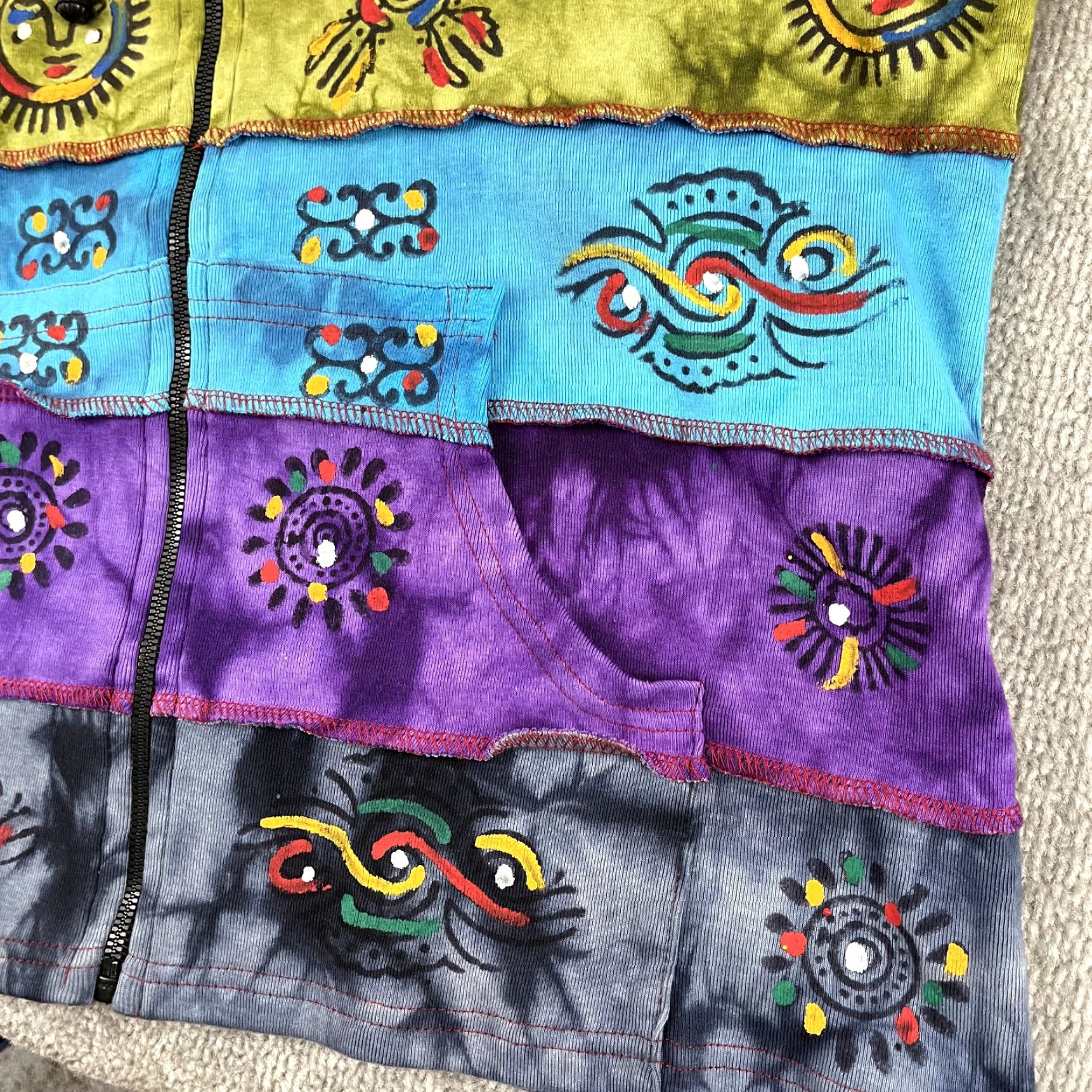 Vintage VINTAGE Rising International Hoodie Womens XL BOHO Patchwork Art Hippie Festival Jacket Size XL / US 12-14 / IT 48-50 - 6 Thumbnail