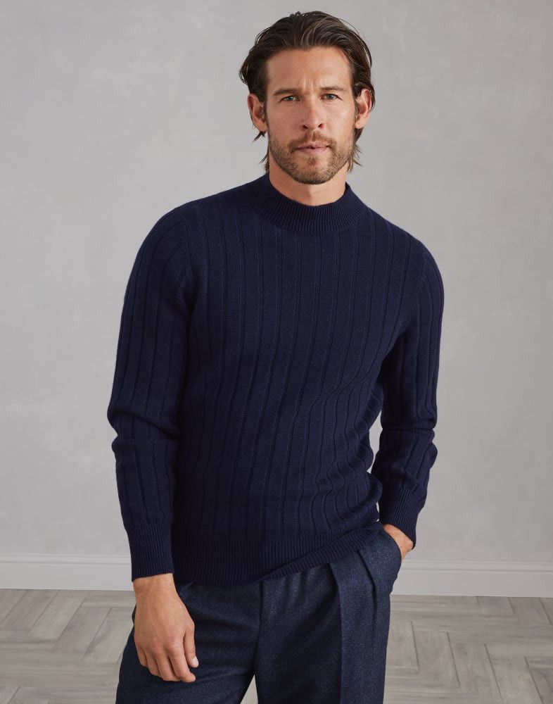 o1w1db10825 Turtleneck Jumper in Blue