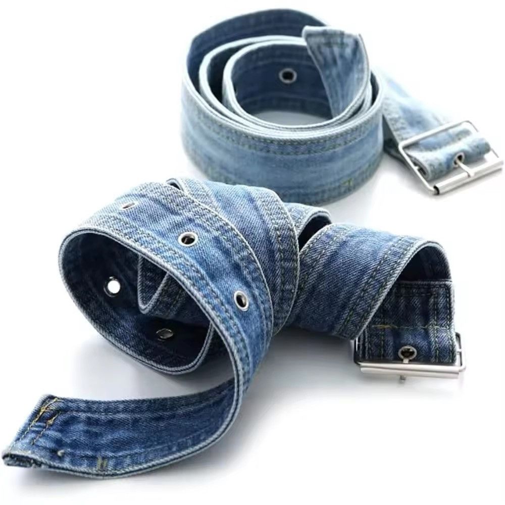 Designer × Japanese Brand × Leather Denim Waist Belt metal buckle Size ONE SIZE - 1 Thumbnail