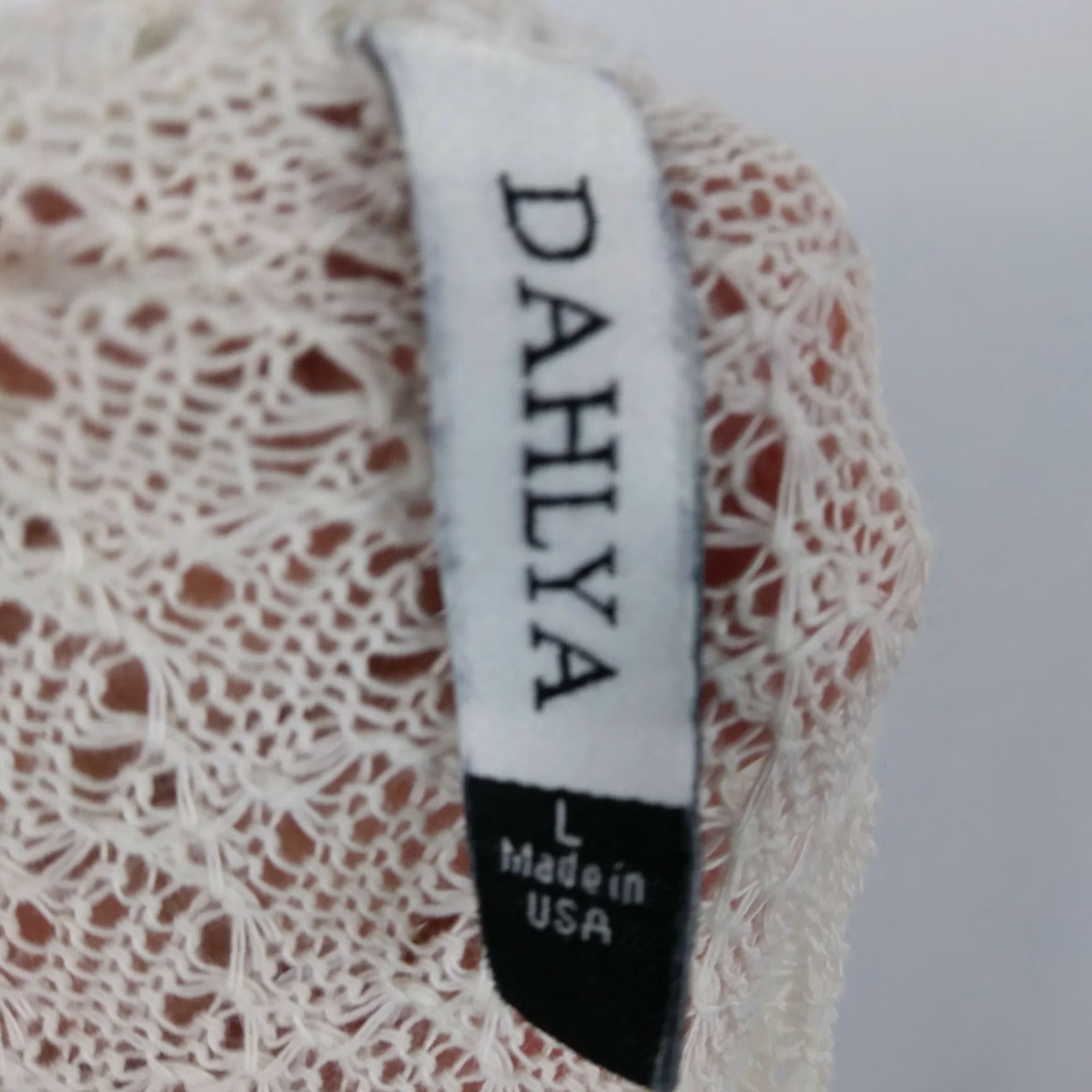 Vintage DAHLYA Womens Top Blouse Shirt Oversized Crochet Light Knit Cream Blue L Size L / US 10 / IT 46 - 6 Thumbnail
