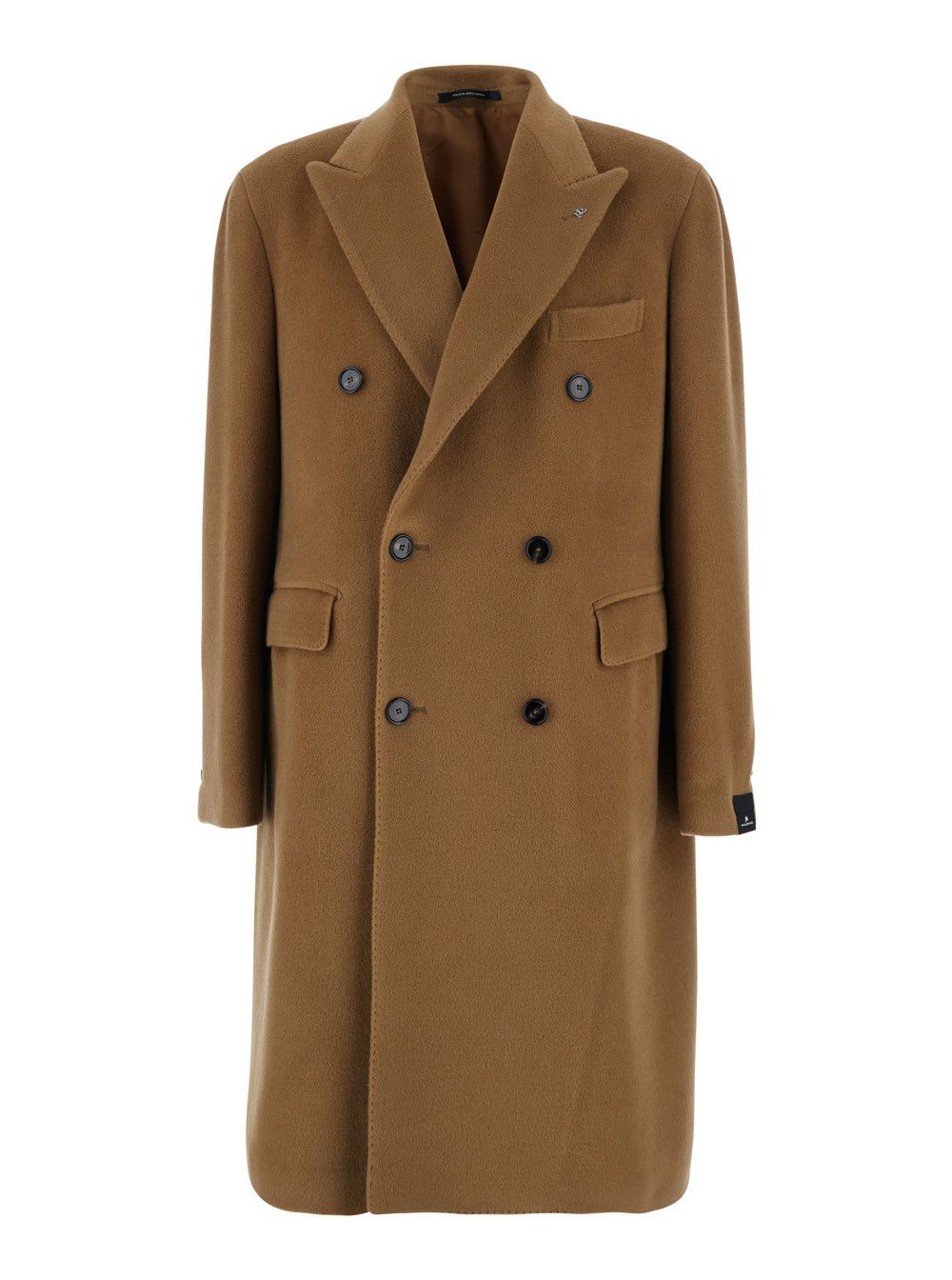 Tagliatore Beige Double-Breasted Coat with Peak Revers and Rear Single Vent in Wool Man Size US XL / EU 56 / 4 - 1 Thumbnail