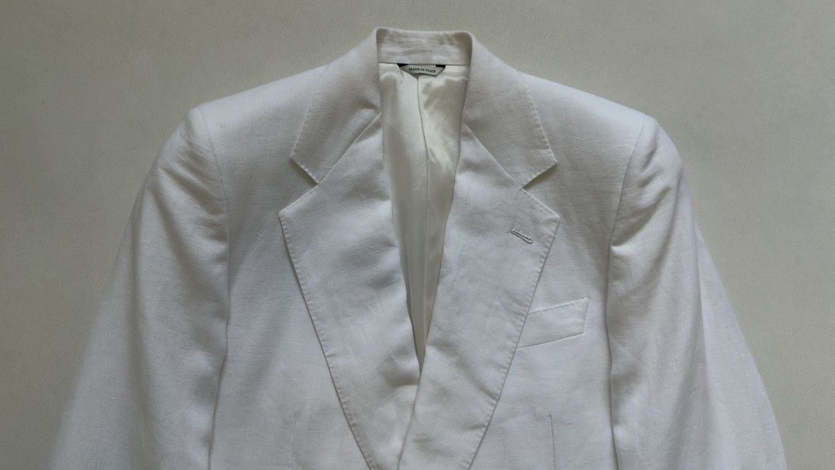 HUSBANDS White Linen Double Breasted Blazer Size 36R - 3 Thumbnail