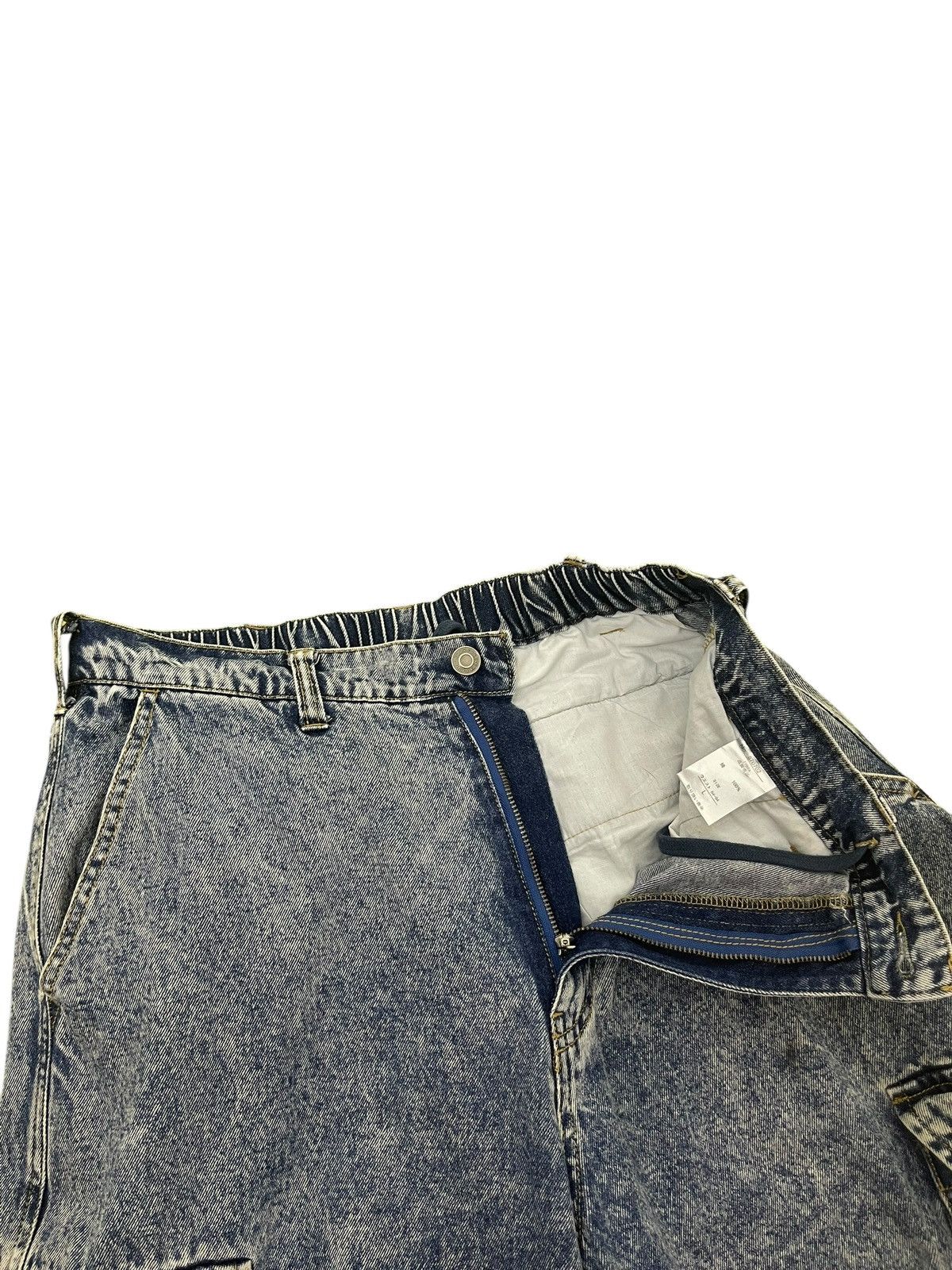 Japanese Brand Wide Cargo Jeans Jungle Storm Faded Blue 1🟦0 Size US 33 - 7 Thumbnail