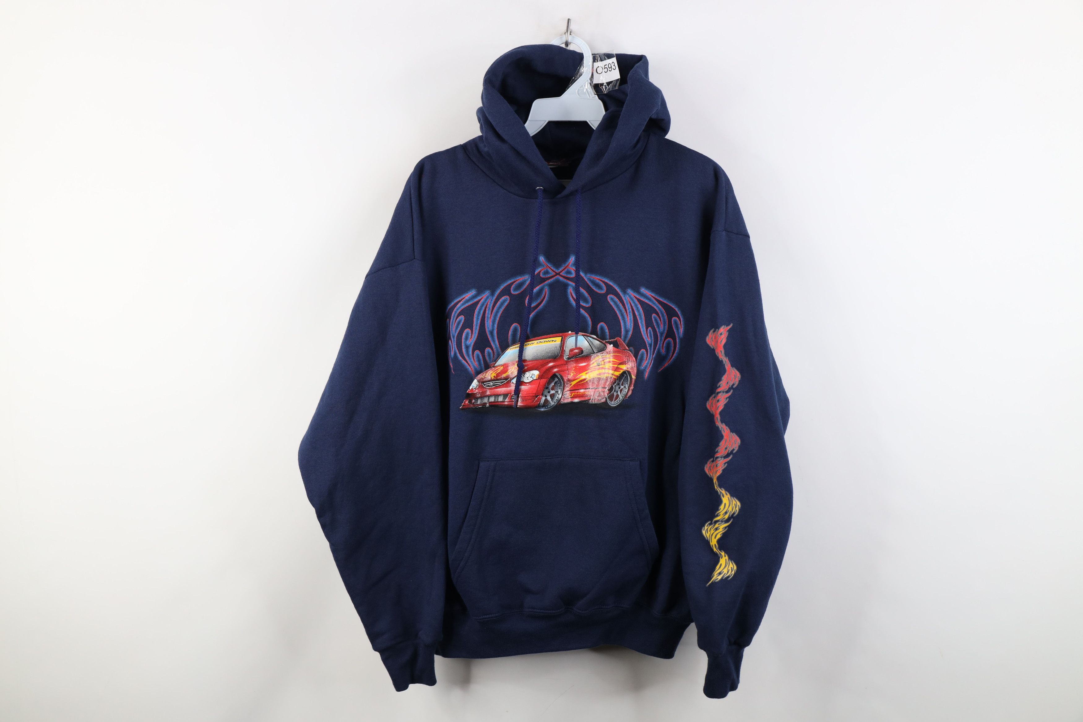 Vintage Vintage 90s Y2K Streetwear Fire Flames Car Racing Hoodie Size US S / EU 44-46 / 1 - 1 Thumbnail