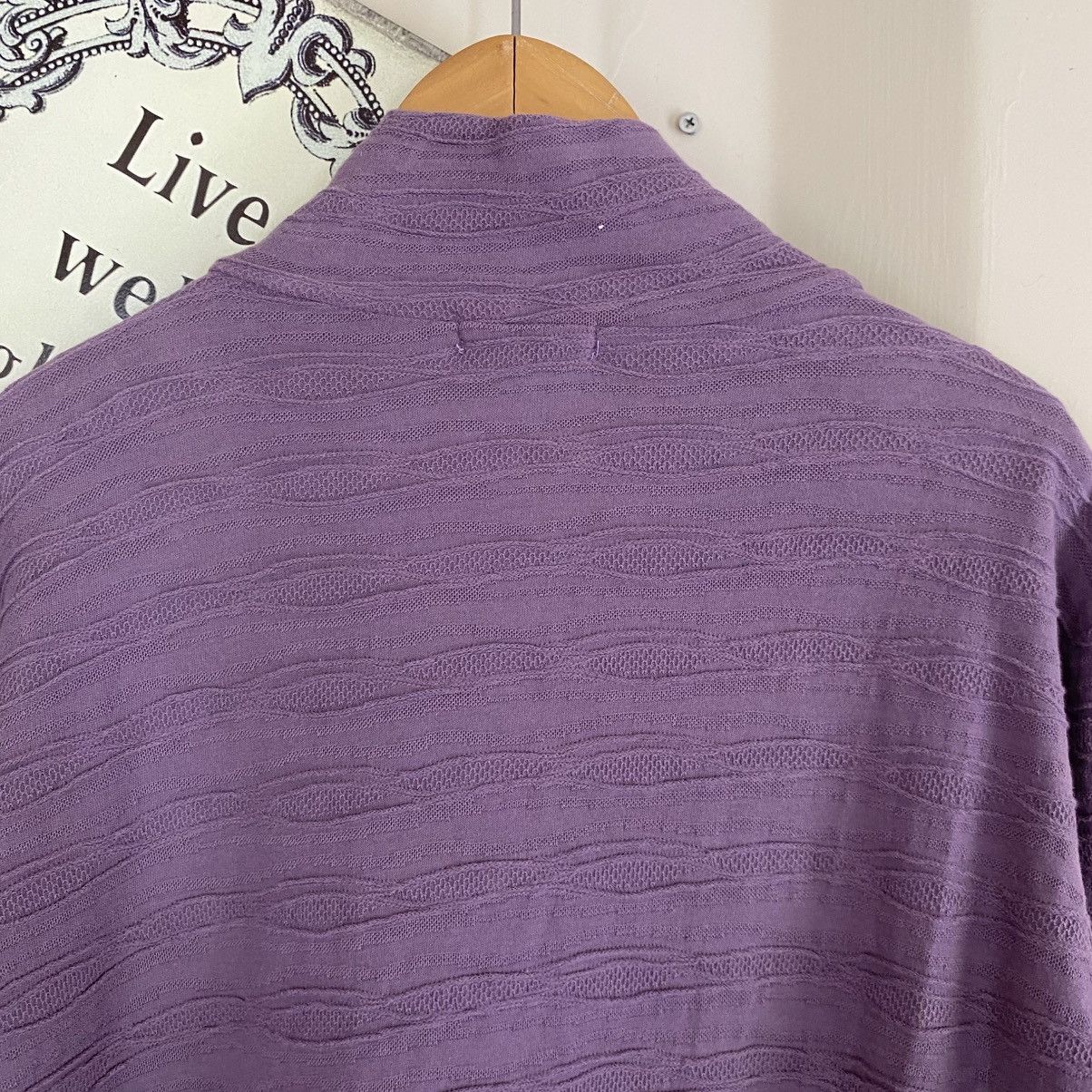 Issey Miyake Plantation Lavender Textured Stand Collar Shirt Size M / US 6-8 / IT 42-44 - 18 Thumbnail