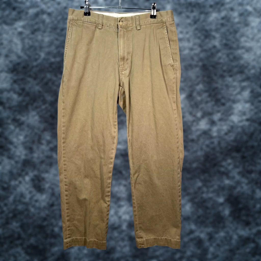 Polo Ralph Lauren Polo Ralph Lauren Mens Chino Pants 32x28 Classic Fit Khaki 100% Cotton Beige Straight Front Pockets Slit Pocket Size US XS / EU 42 / 0 - 1 Thumbnail