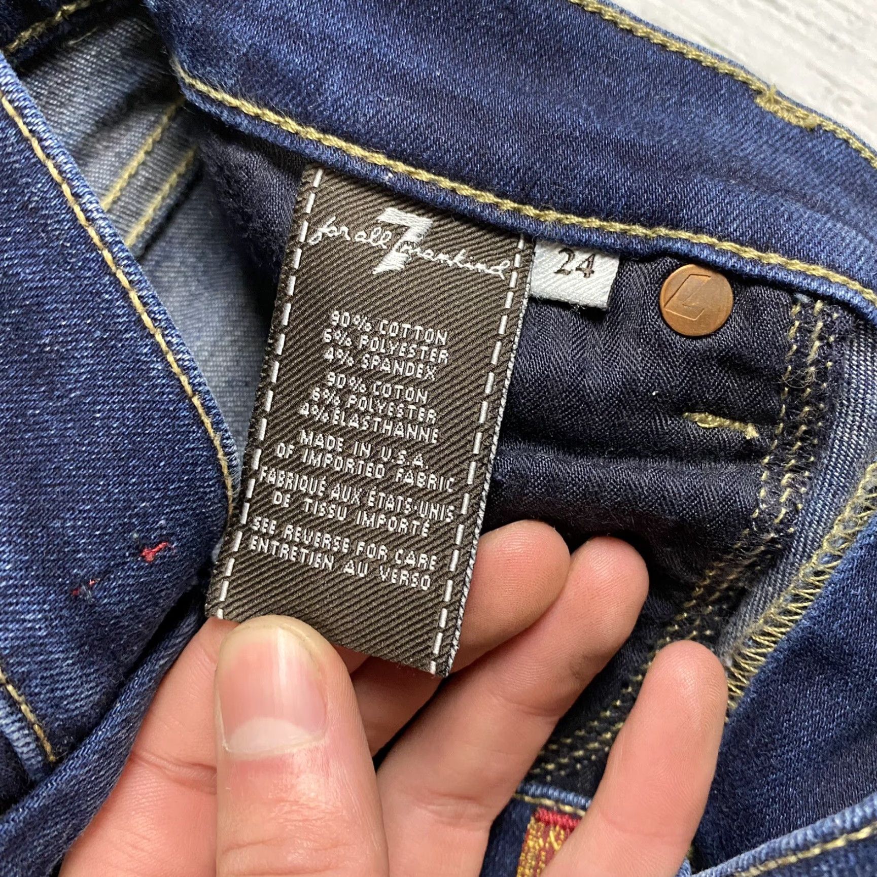 7 For All Mankind 7 For All Mankind Jeans Women 24 Blue Straight Denim Slim 5-Pocket Austyn Modern Classic Womens Size 42" / US 20 - 5 Thumbnail