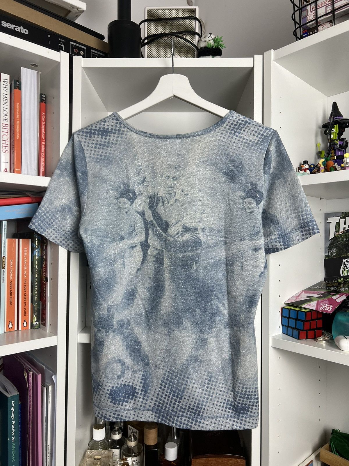 Carlo Colucci × Vintage Vintage y2k Carlo Colucci printed cropped mesh top t-shirt S Size S / US 4 / IT 40 - 2 Thumbnail