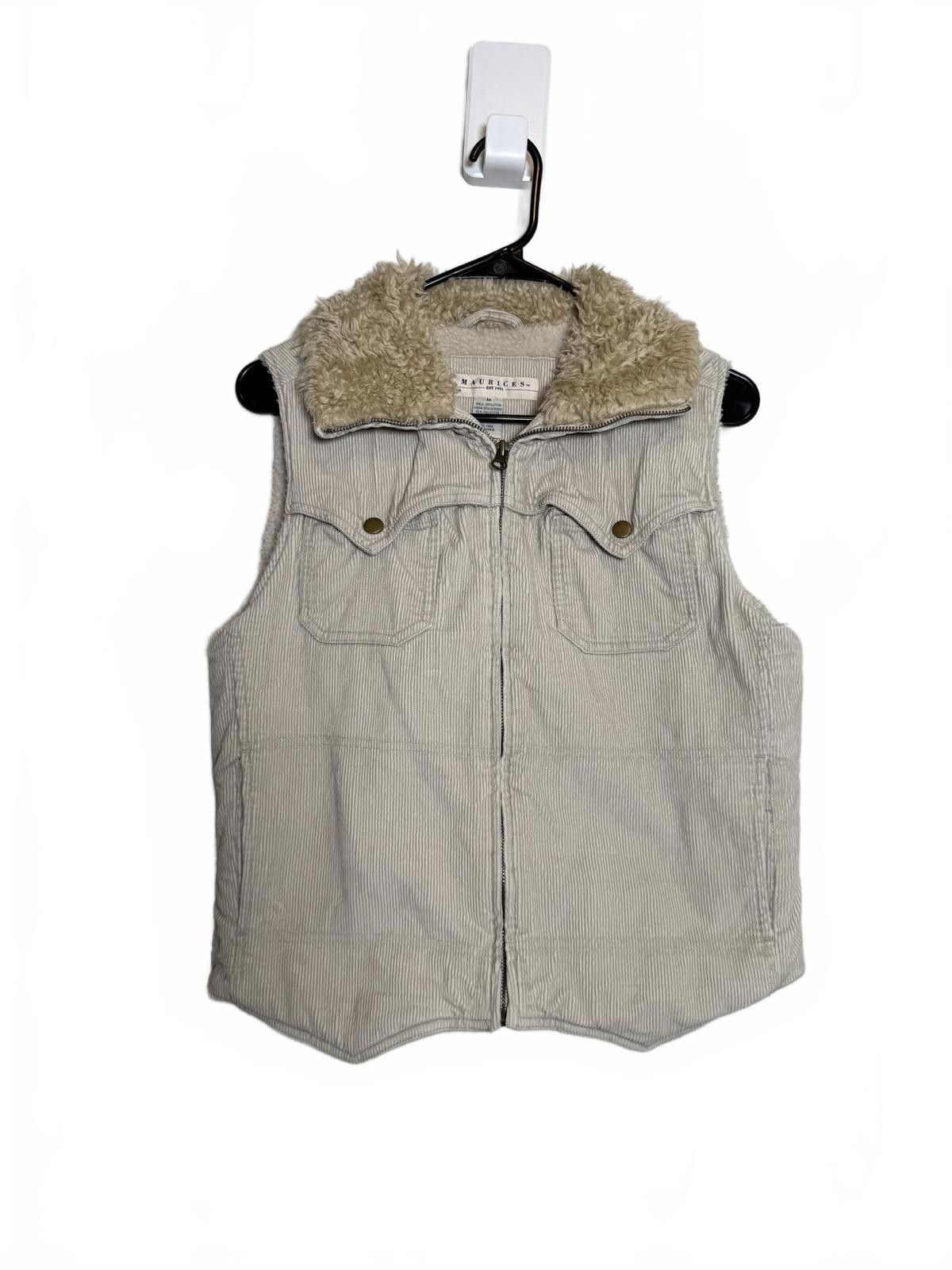 Other Women's Y2K Soft Grunge Corduroy Vest with Sherpa Collar Size M / US 6-8 / IT 42-44 - 2 Thumbnail