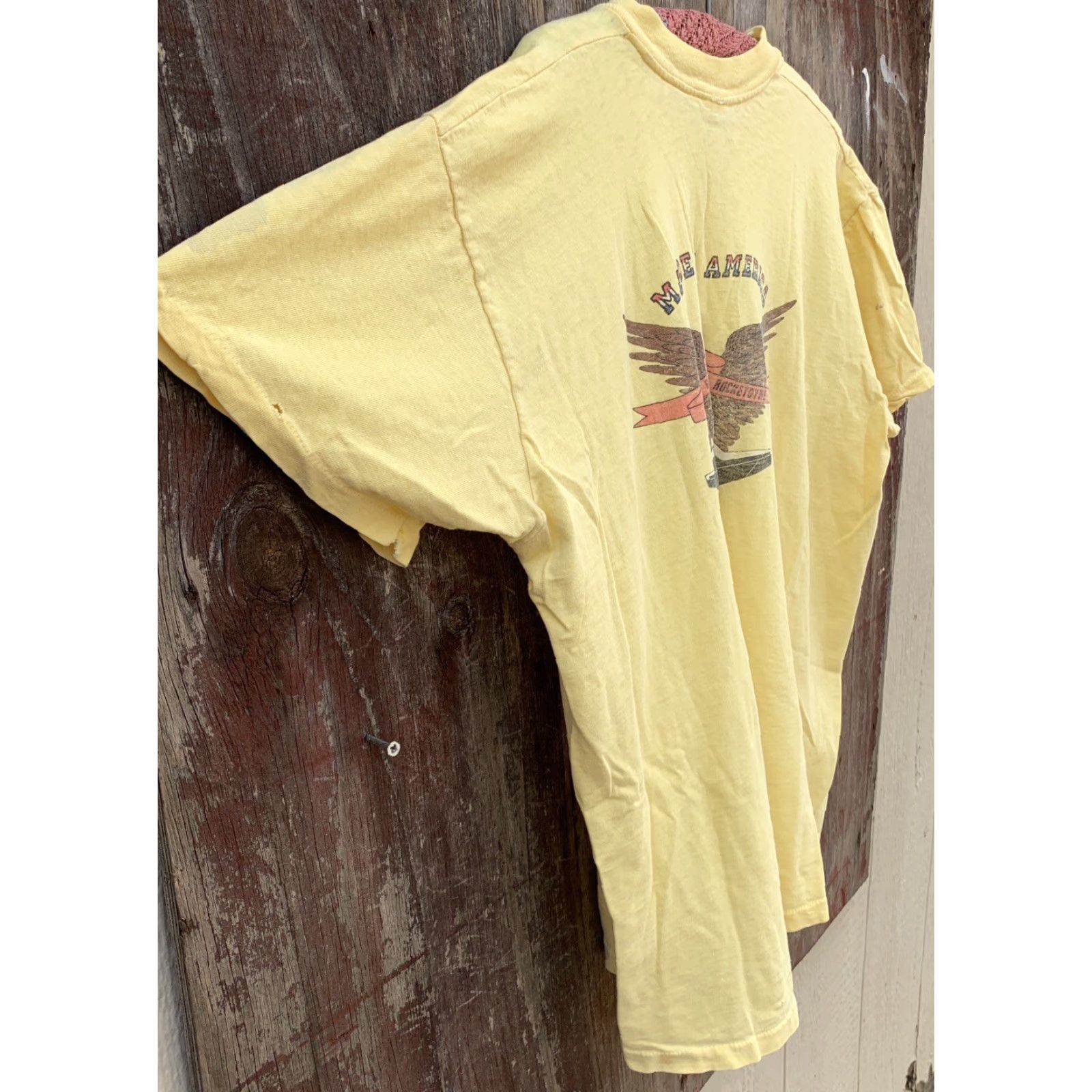 Vintage VINTAGE Stedman Graphic T-Shirt Pocket Tee USA Charles Rocketdyne Yellow XL Mens Size US XL / EU 56 / 4 - 5 Thumbnail