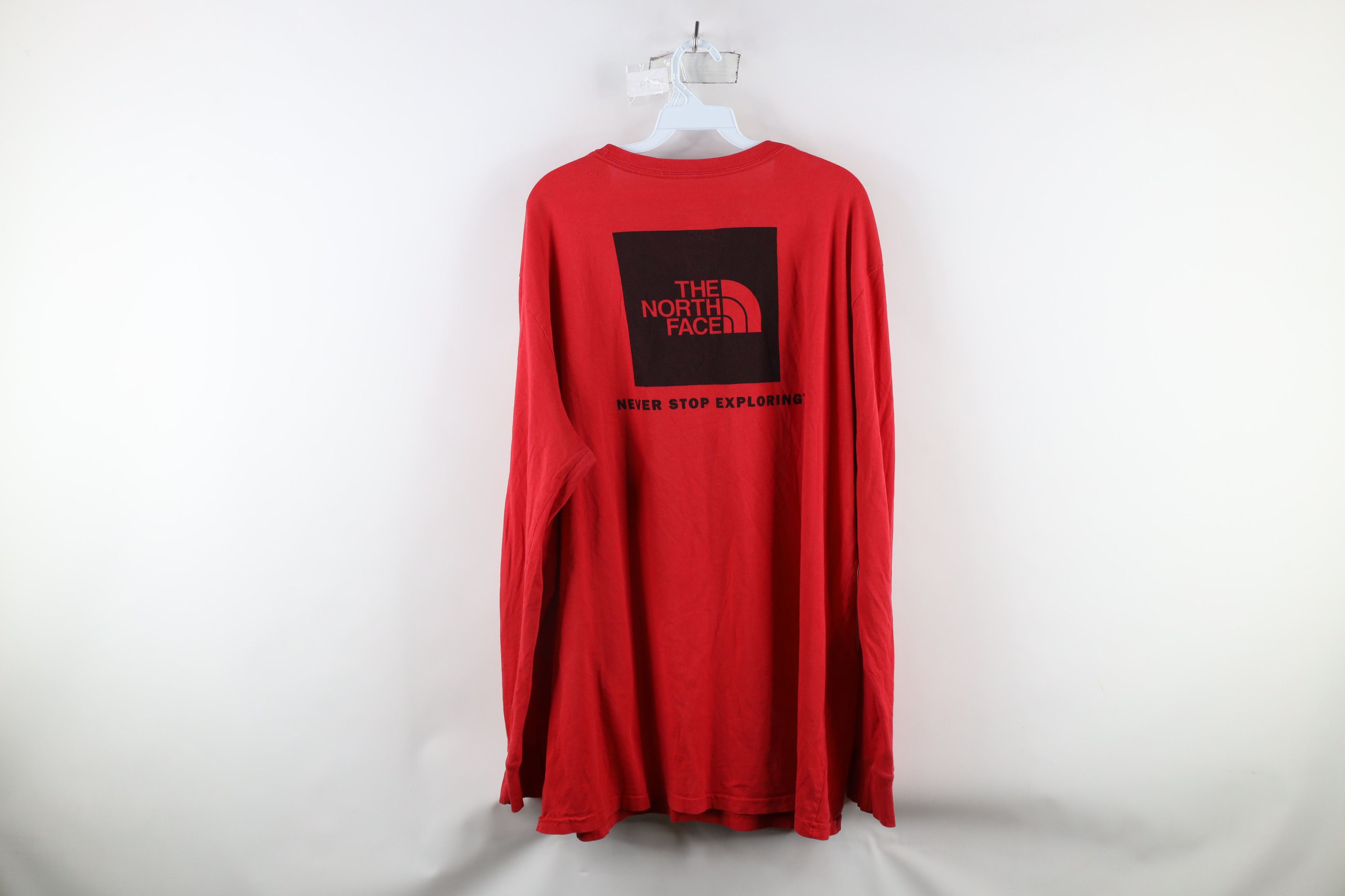 The North Face × Vintage The North Face Spell Out Big Logo Long Sleeve T-Shirt Red Size US XXL / EU 58 / 5 - 9 Thumbnail