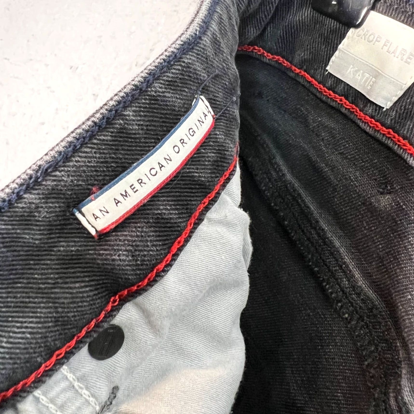 Tommy Hilfiger Tommy Jeans Black Crop Flare Denim Jeans Womens Size 27 Frayed Hem Size 27" / US 4 / IT 40 - 4 Thumbnail