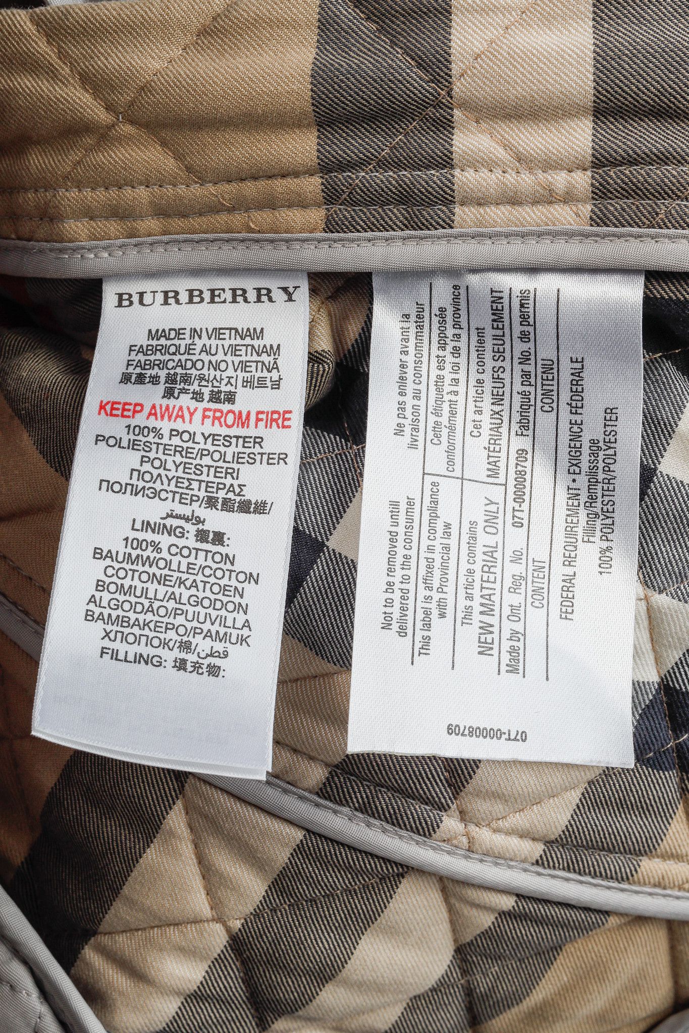 Burberry Burberry Grey Quilted Belted Zip Jacket Size XXS / US 00 / IT 34 - 12 Thumbnail
