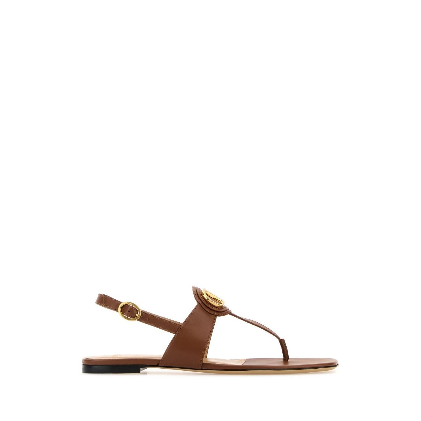 VALENTINO GARAVANI Brown Leather Thong Sandals New & Authent