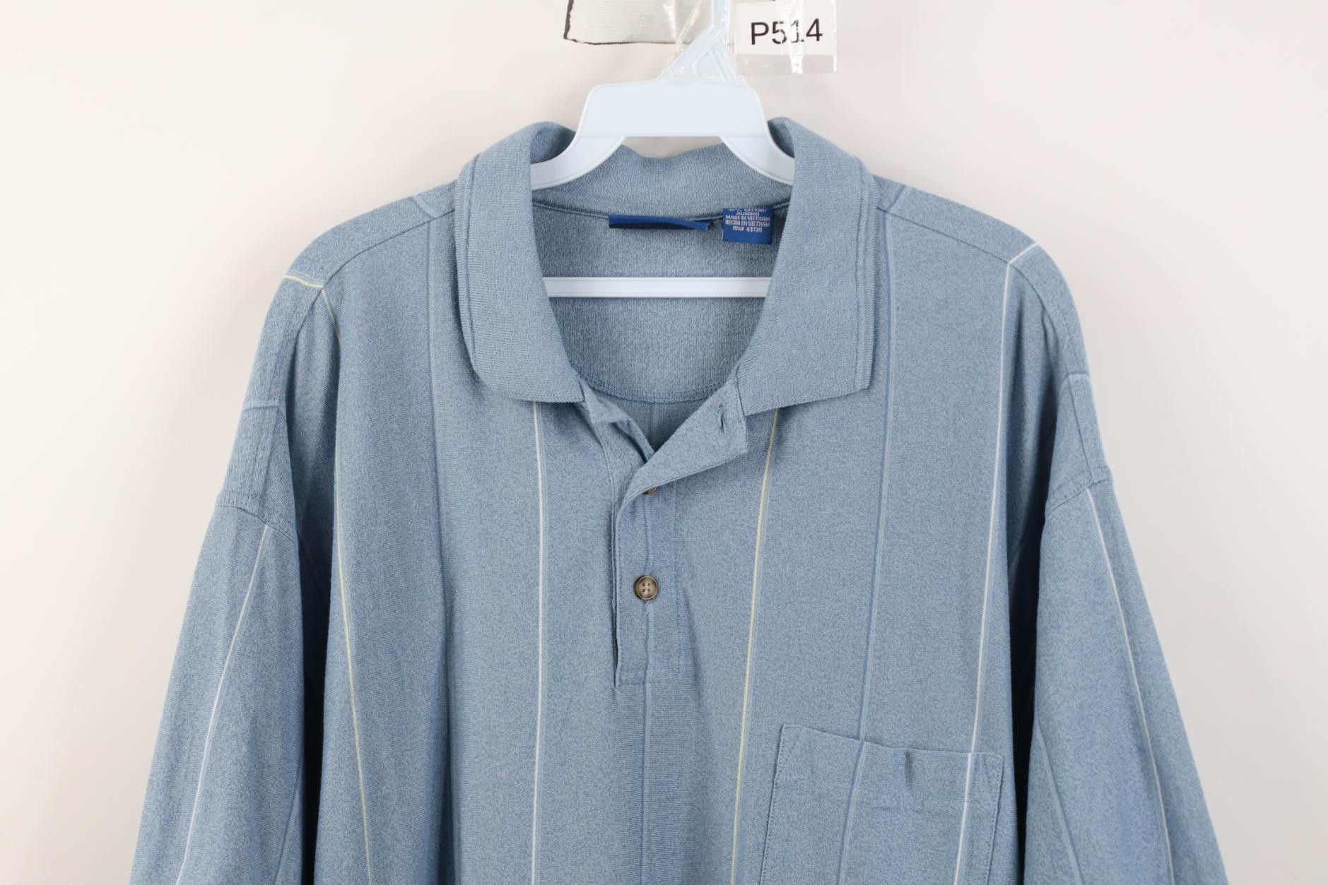 Vintage Vintage 90s Streetwear Knit Collared Golf Polo Shirt Blue Size US XXL / EU 58 / 5 - 2 Thumbnail