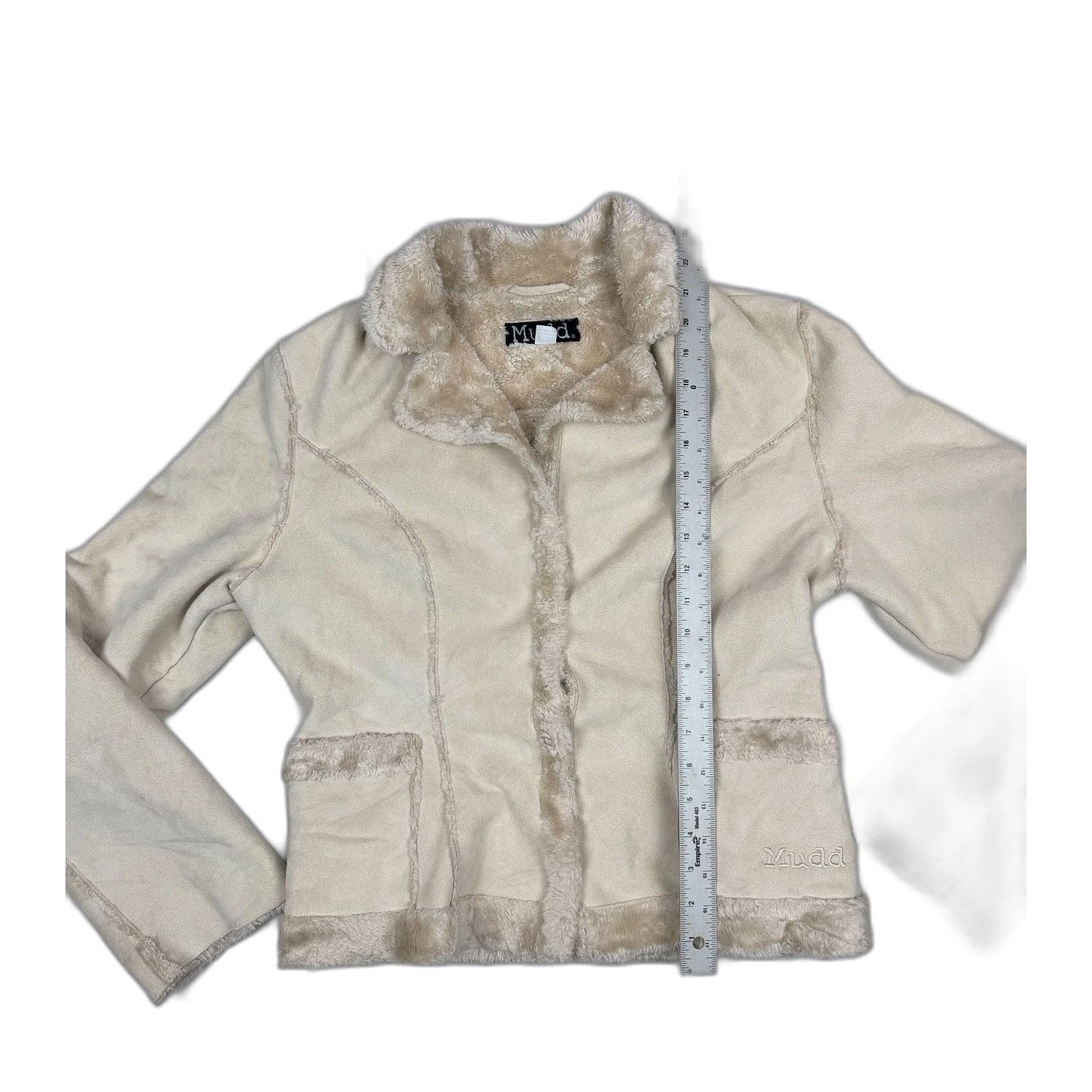 Vintage Mudd Womens Faux Shearling Jacket Large Y2K 2000s Boho Weste Size US L / EU 52-54 / 3 - 3 Thumbnail