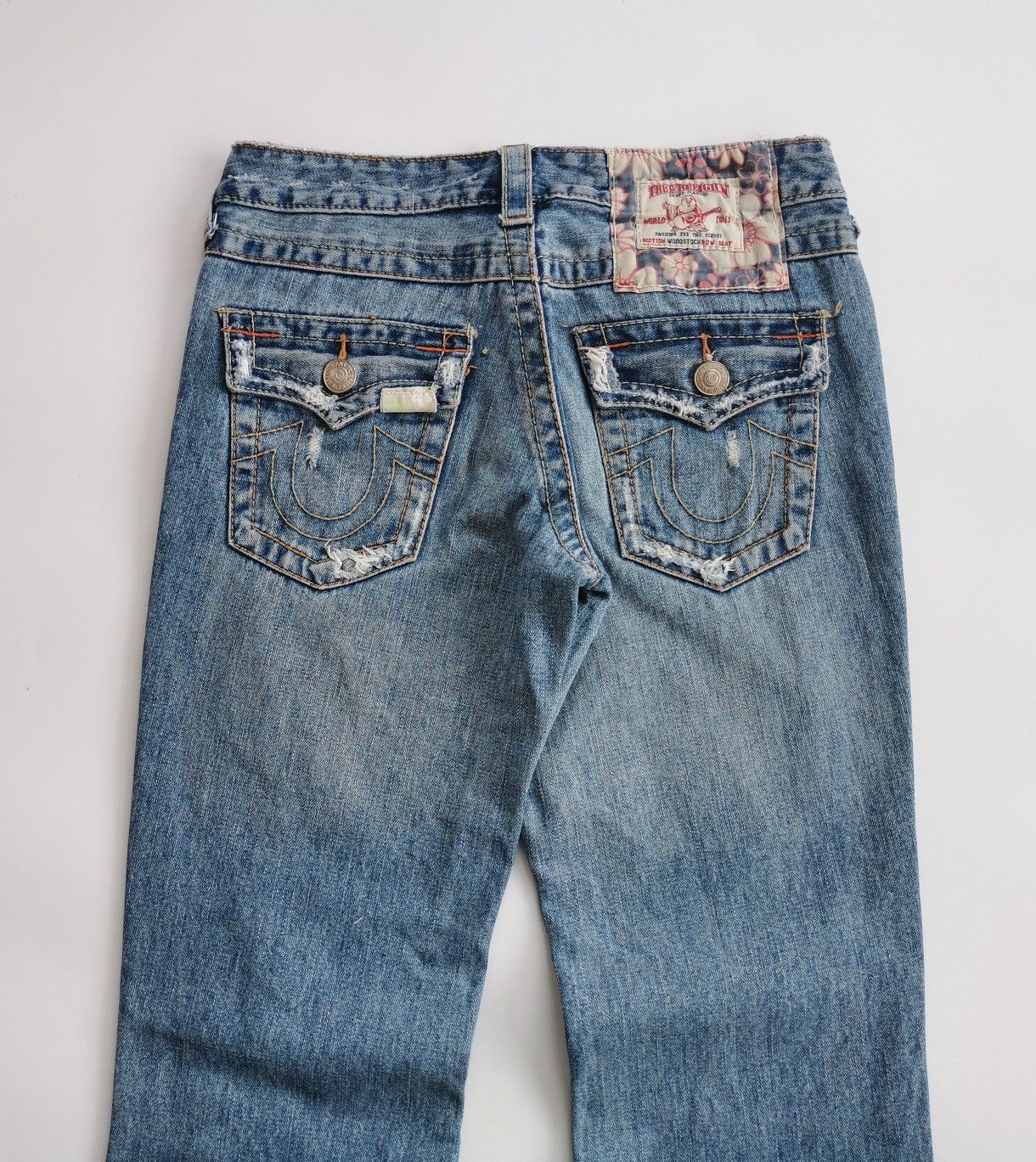 True Religion Woodstock Bootcut True Religion Patchwork Distressed Jeans Size 27" / US 4 / IT 40 - 6 Thumbnail