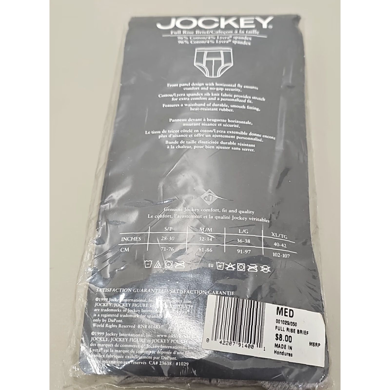 Jockey VINTAGE 1999 Jockey Men Briefs Pouch Spandex Grey Size M Black Underwear Footnotes: Package damaged Size US 31 - 2 Thumbnail