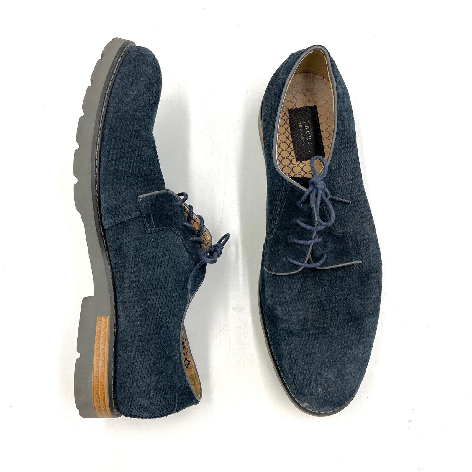 JACHS NY Jachs NY Marty Perforated Suede Oxfords Size US 11 / EU 44 - 1 Thumbnail