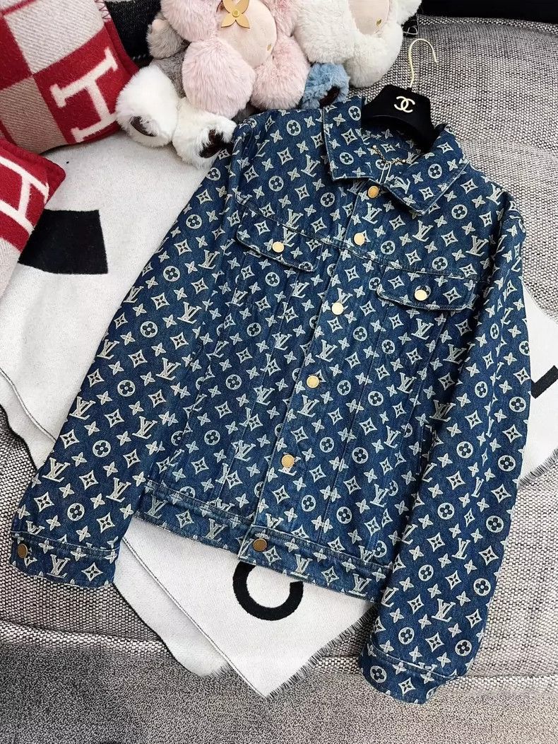 Louis Vuitton Louis Vuitton Blue Logo Denim Jacket-2506 Size L / US 10 / IT 46 - 3 Thumbnail