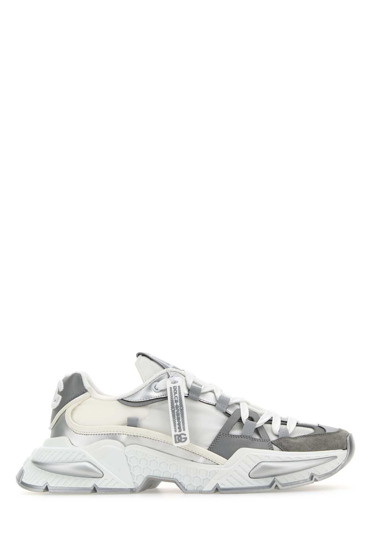 image of Dolce Gabbana Two-Tone Leather And Nylon Airmaster Sneakers, Men's (Size 11)