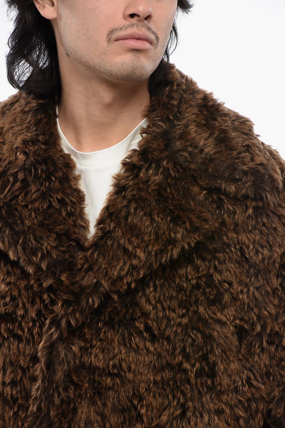 Jil Sander og1mm0625 Fuzzy Wool Coat in Brown Size US M / EU 48-50 / 2 - 3 Thumbnail