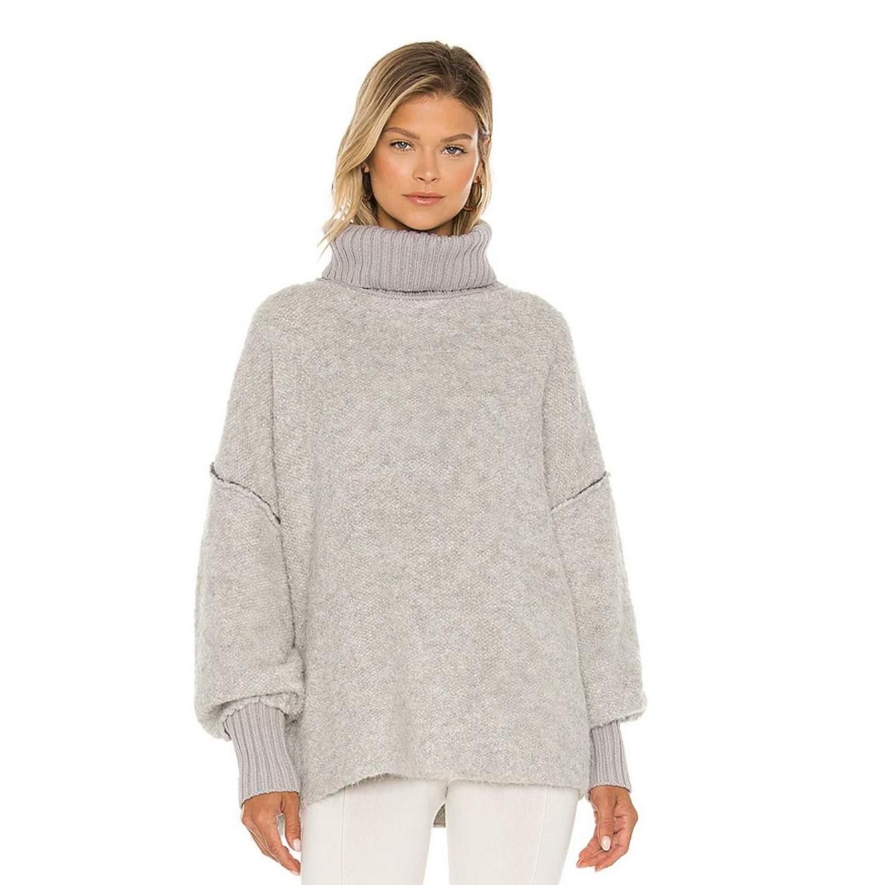 Free People Free People Milo S Oversized Grey Turtleneck Sweater Size S / US 4 / IT 40 - 1 Thumbnail