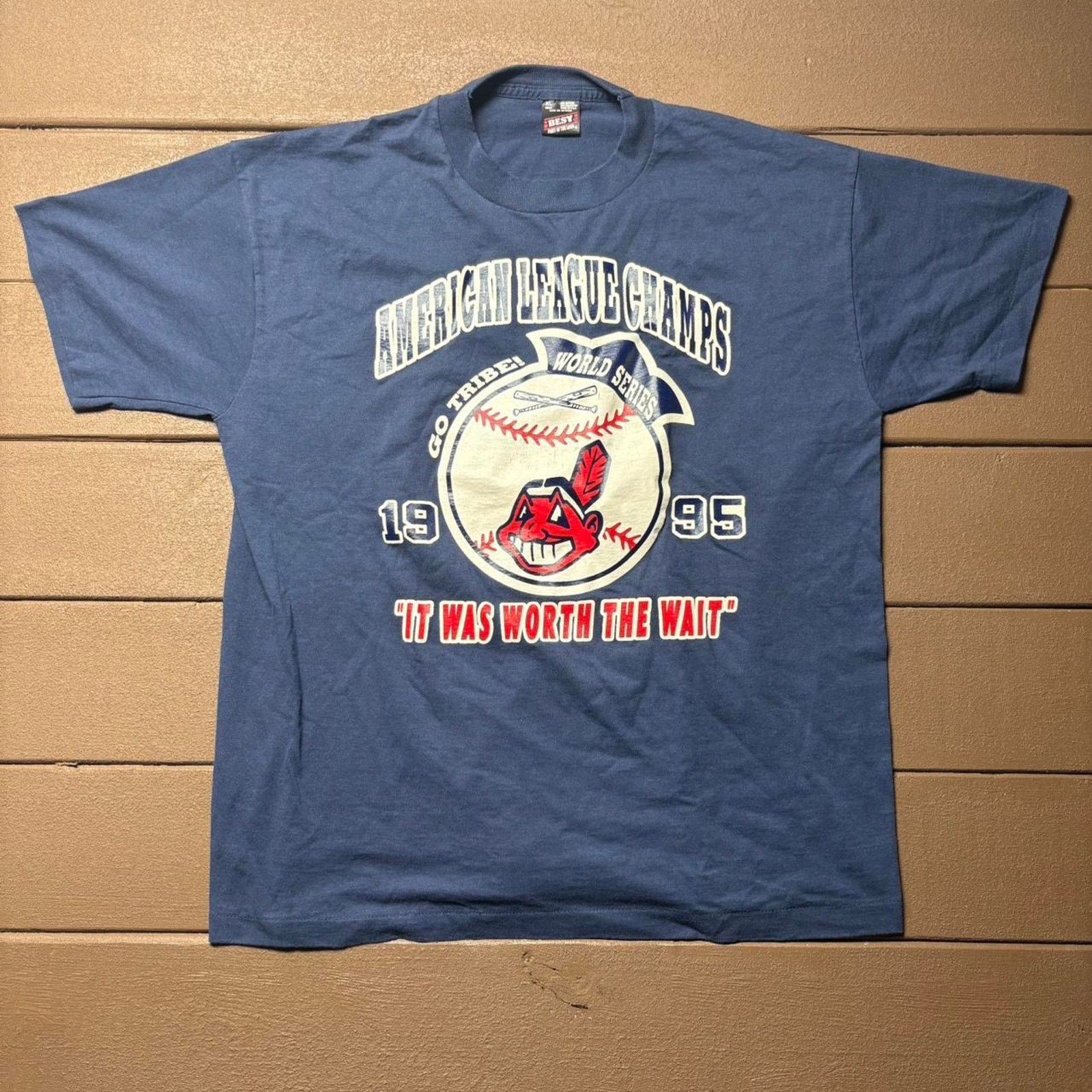 MLB 1995 Cleveland Indians World Series Champions shirt Size US XL / EU 56 / 4 - 1 Thumbnail