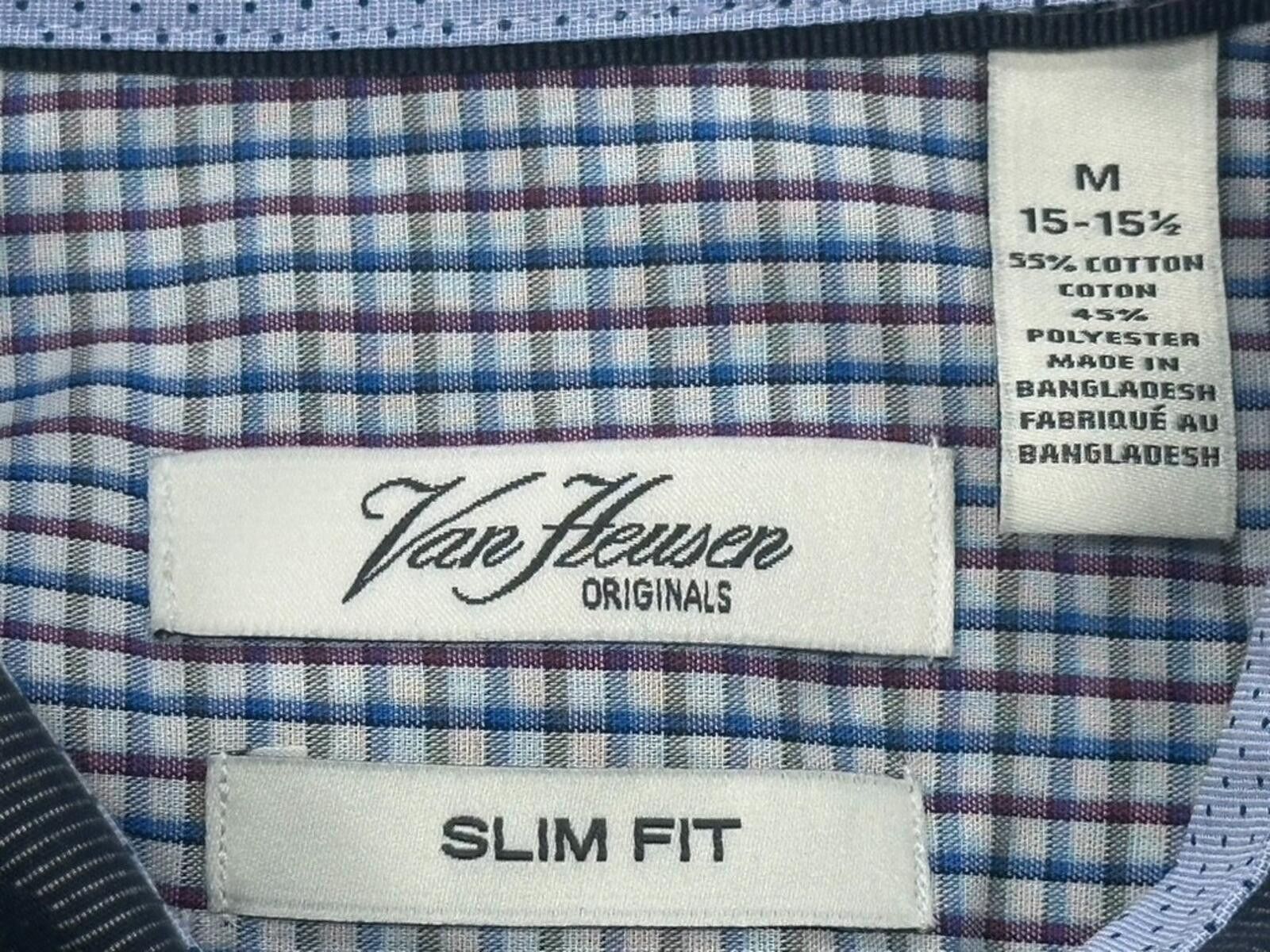 Van Heusen Van Heusen Originals Slim Fit Polka Dot Button-Up Gray Men M Size US M / EU 48-50 / 2 - 6 Thumbnail