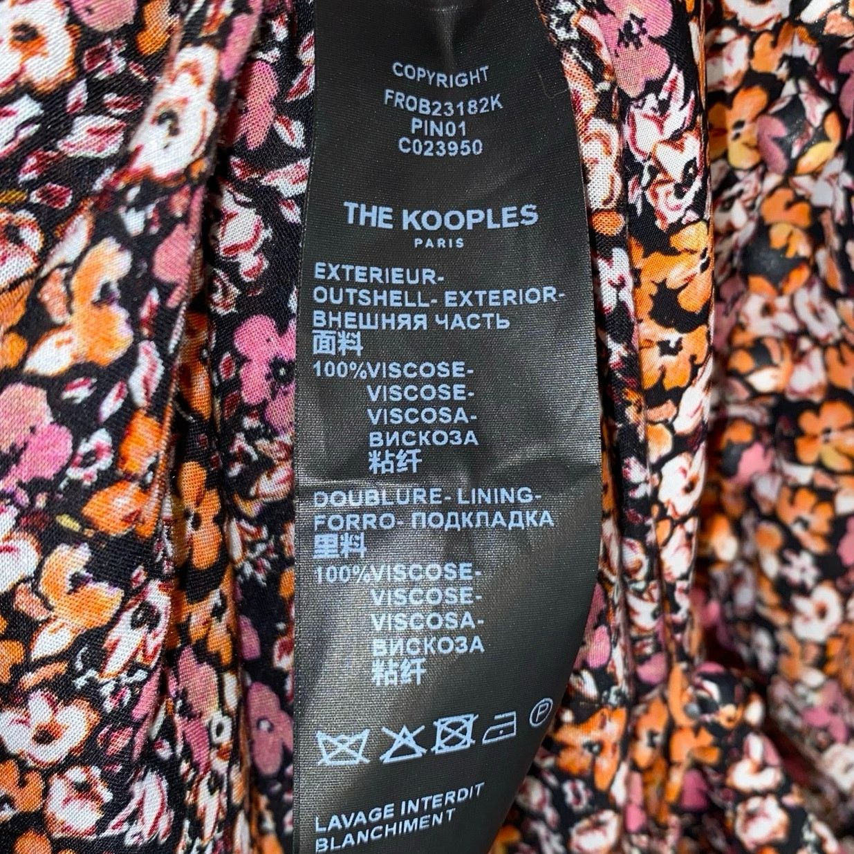 The Kooples THE KOOPLES $355 Floral Print Midi Dress Pink Sz 1 (S) Size S / US 4 / IT 40 - 17 Thumbnail