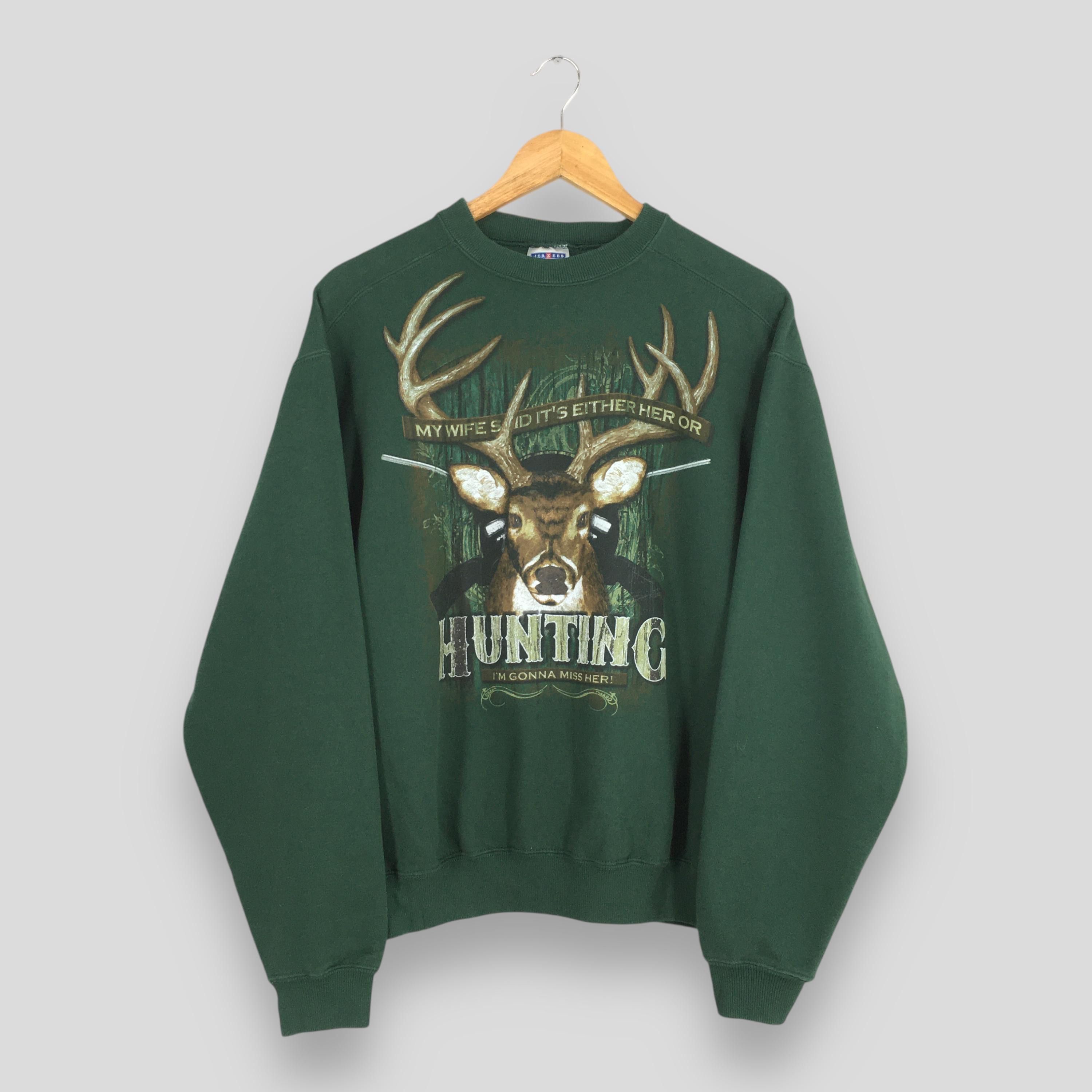 Jerzees Vintage Whitetail Deer Animal Sweatshirt Large Size US L / EU 52-54 / 3 - 1 Thumbnail