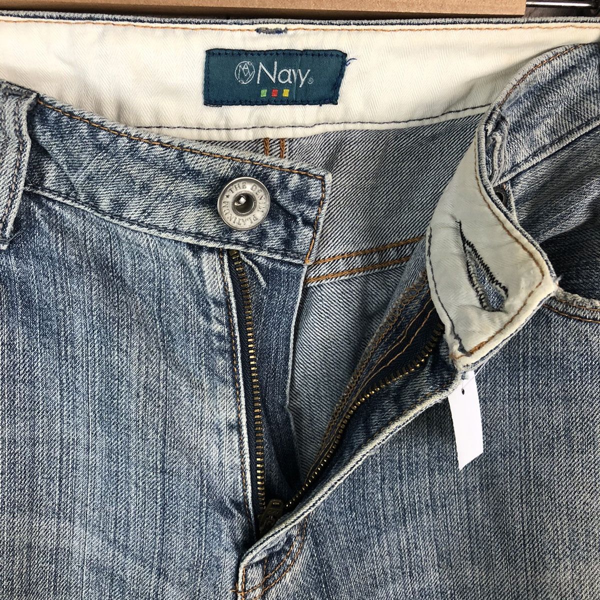 Japanese Brand Navy Blue Distressed ripped Denim Pants #A1041 Size US 33 - 13 Thumbnail