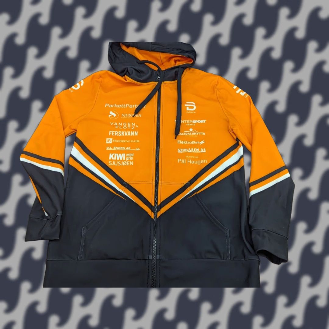 Vintage Bjorn Daehlie Womens Ski Jacket Sz L Hooded Orange Black Cross Country Full Zip Jacket Size L / US 10 / IT 46 - 1 Thumbnail