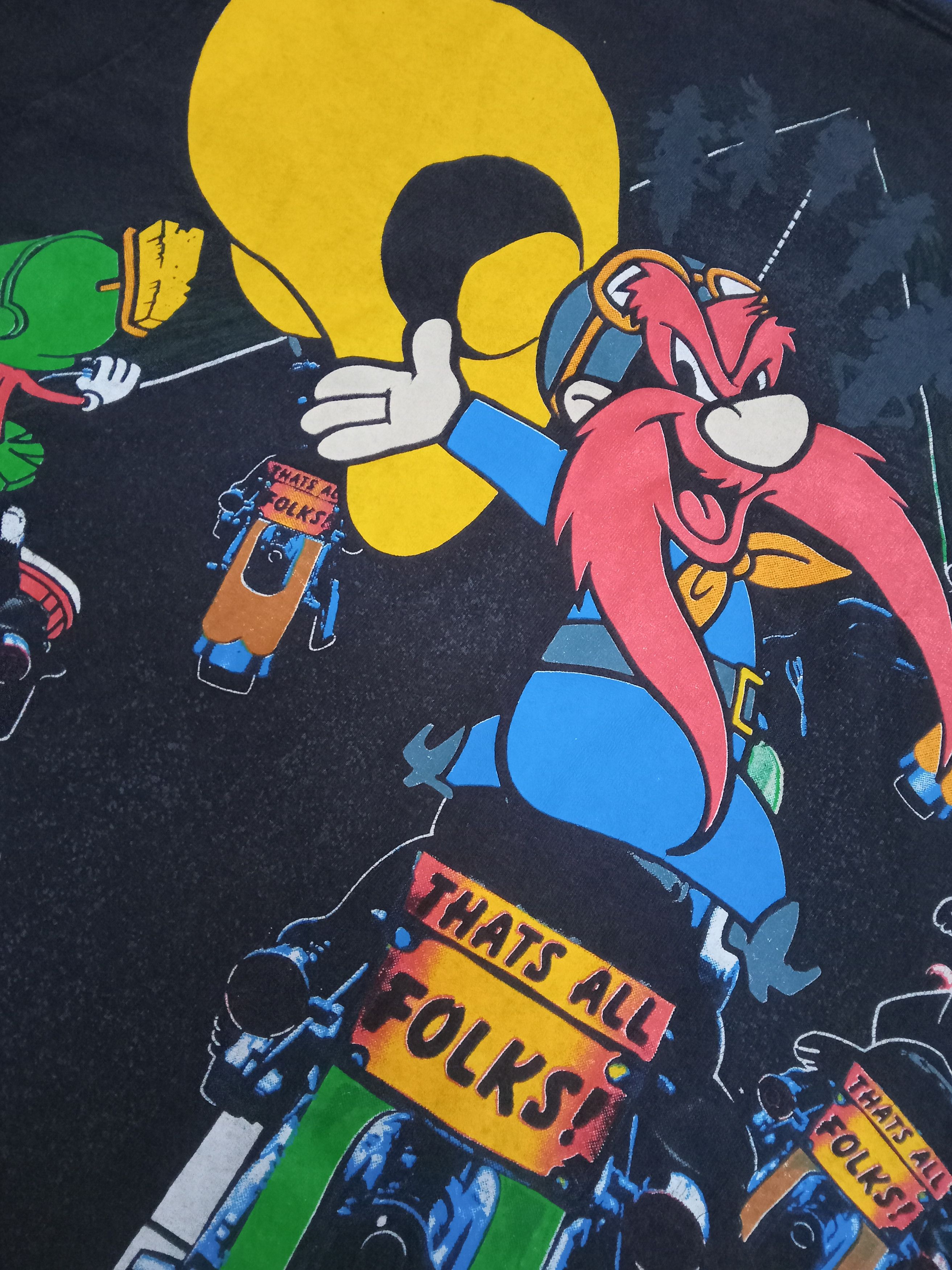 Warner Bros Warner Bros Characters Riding Harley Vintage T Shirt Size US L / EU 52-54 / 3 - 7 Thumbnail