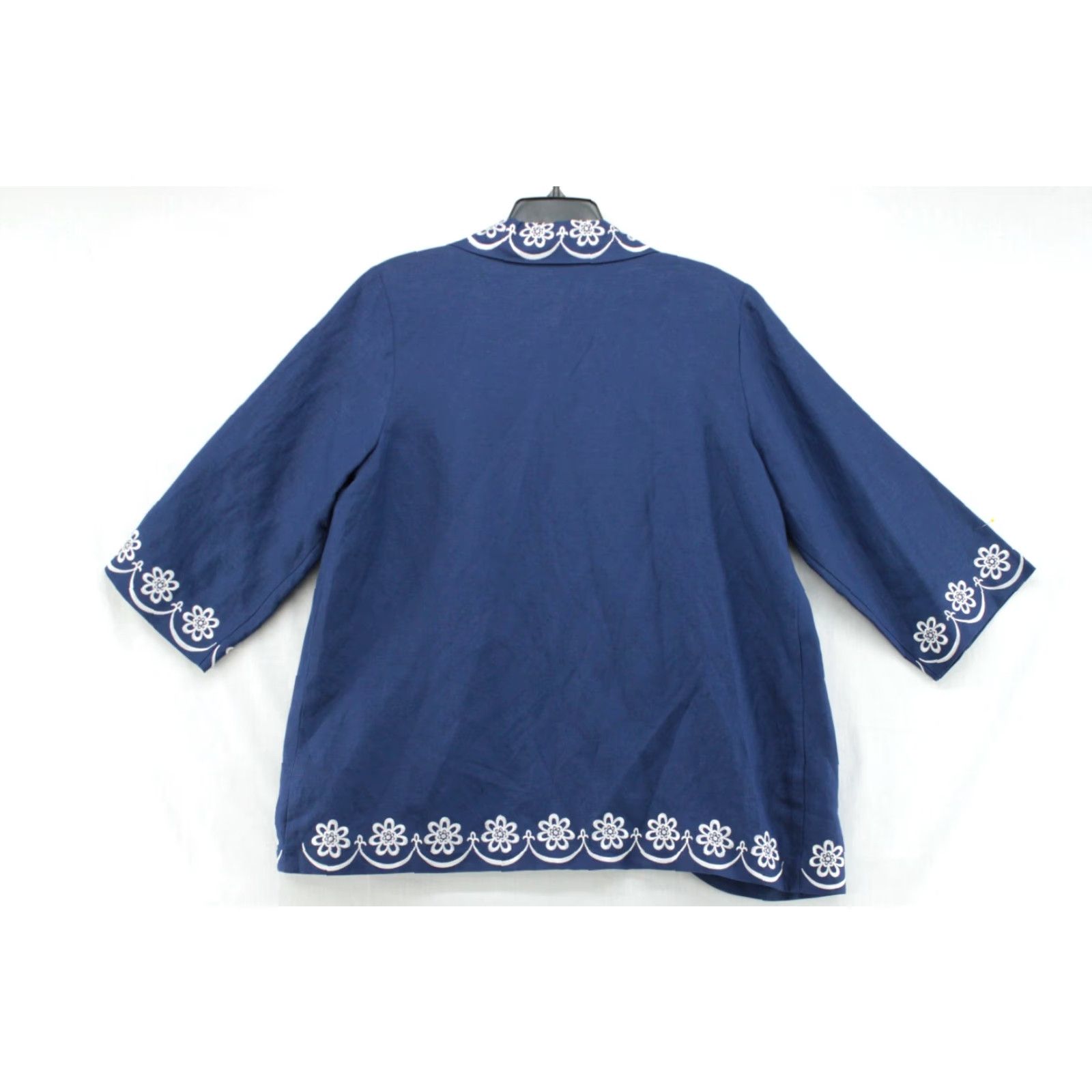 Bob Mackie VINTAGE Bob Mackie Wearable Art Jacket Womens Large Blue Linen Blend Embroidered Size L / US 10 / IT 46 - 6 Thumbnail