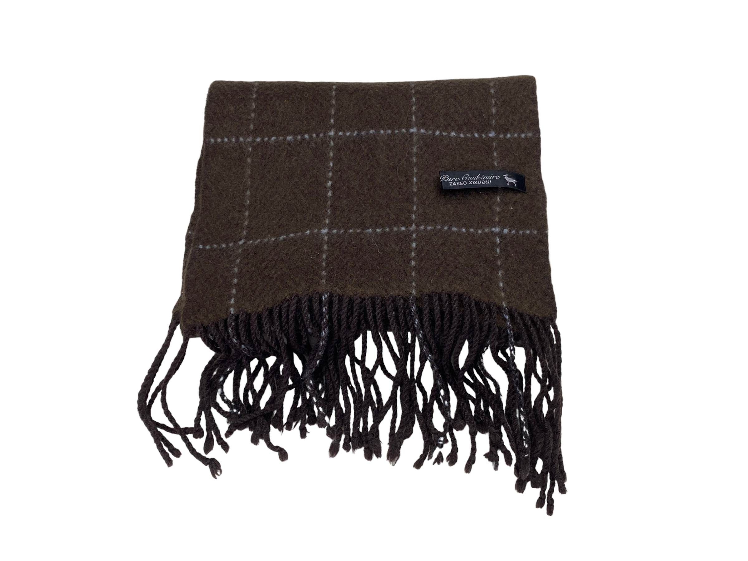 Takeo Kikuchi Vintage Takeo Kikuchi Pure Cashmere Checkered Scarf Luxury Size ONE SIZE - 6 Thumbnail