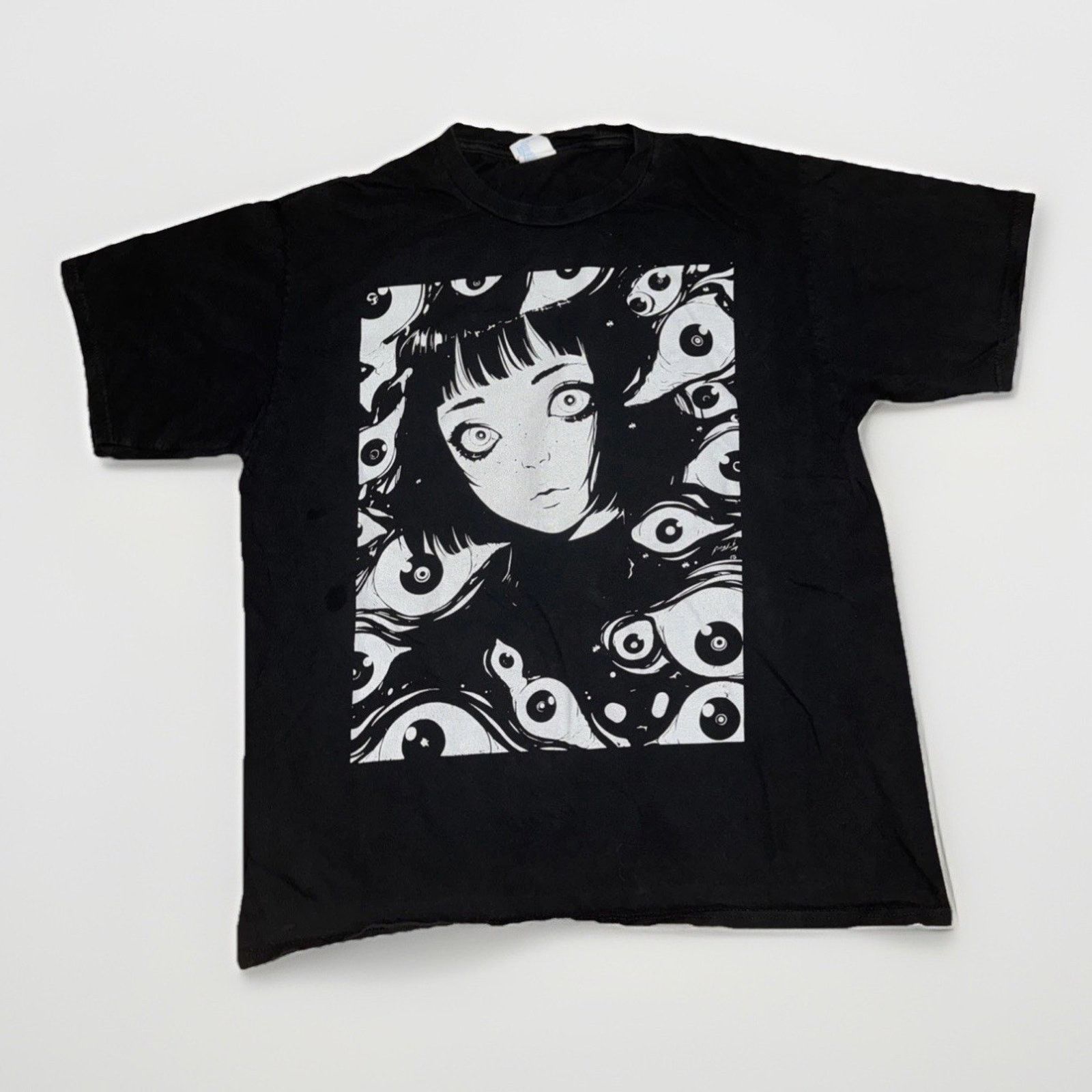 Band Tees × Vintage Vintage Anime Horror Graphic T-Shirt Black Large 21x25 Size US L / EU 52-54 / 3 - 1 Thumbnail