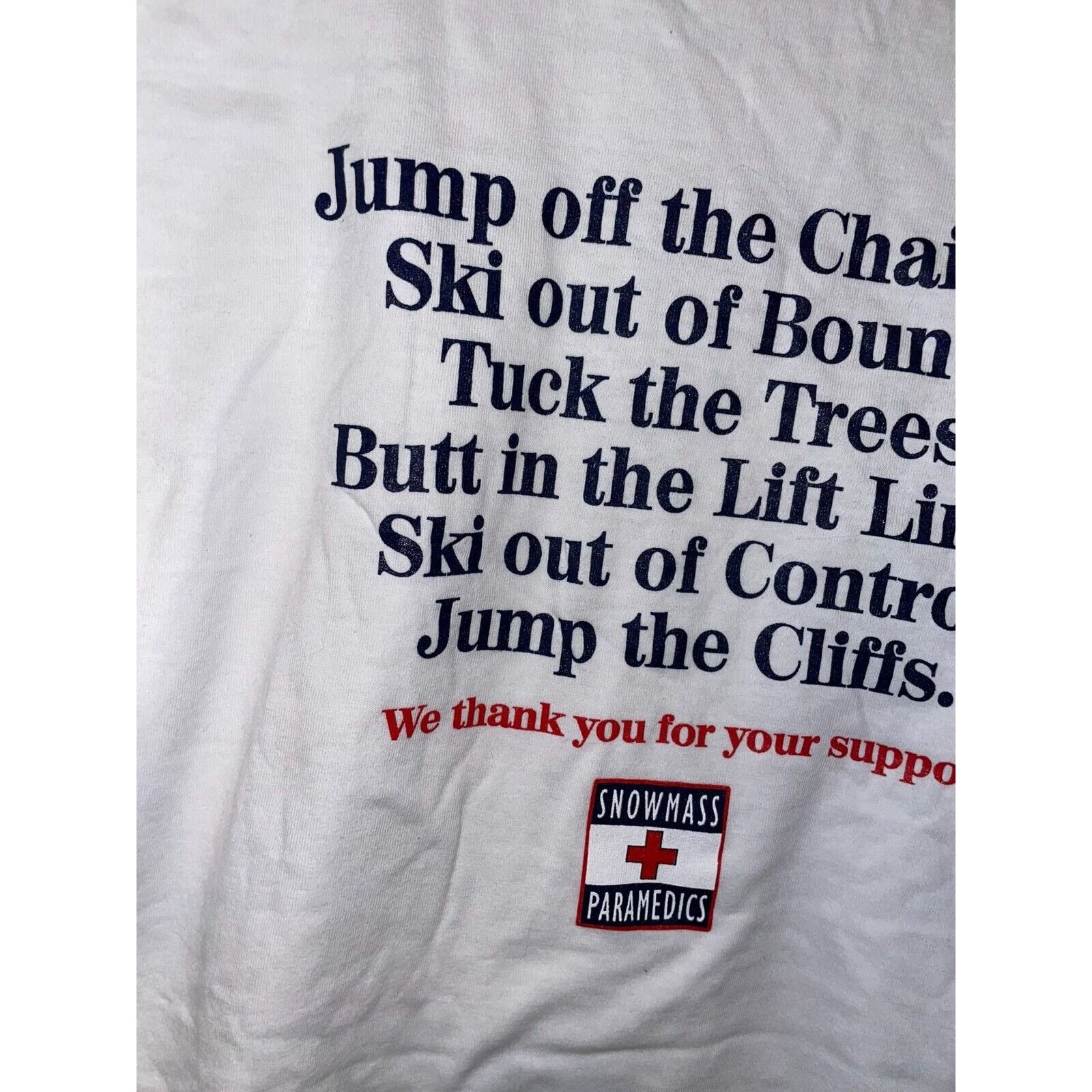 Jerzees 90s Vintage Snowmass Paramedics Medic Funny Shirt VTG M Size US M / EU 48-50 / 2 - 7 Thumbnail
