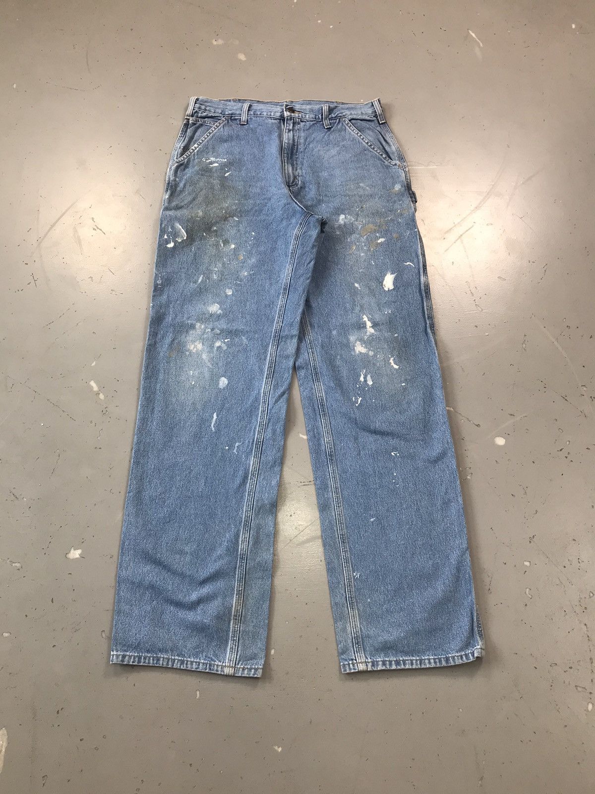 Carhartt Vintage Carhartt B13 STW painted dusty carpenter denim Size US 36 / EU 52 - 1 Thumbnail