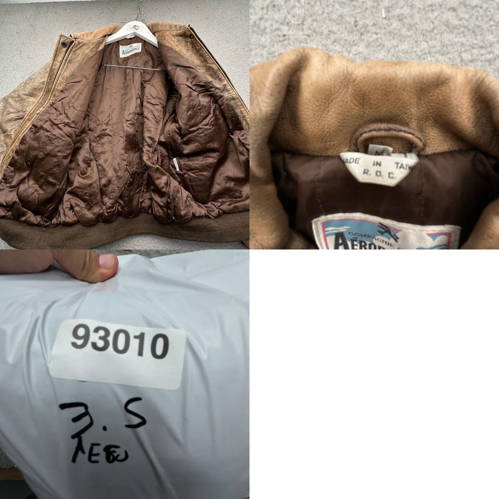 Vintage VINTAGE Aéropostale A-2 Bomber Leather Jacket Medium Brown Zip Flight Aviator Men M Brown Jacket Leather Mens Size US M / EU 48-50 / 2 - 9 Thumbnail