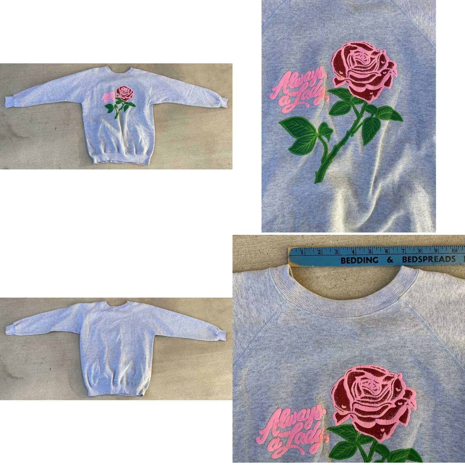 Vintage VINTAGE Hanes Her Way Graphic Sweatshirt Raglan Blue XL Ladies Crew Neck, Flower Print, Long Sleeve, Pullover, Raglan Sweatshirt, Vintage Size XL / US 12-14 / IT 48-50 - 10 Thumbnail