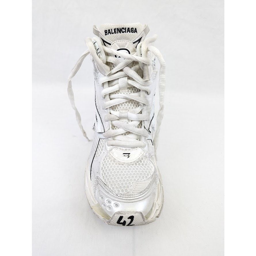 Balenciaga o1rshd1 Hightop Monocolor Runner Sneakers in White Size US 9 / EU 42 - 7 Thumbnail
