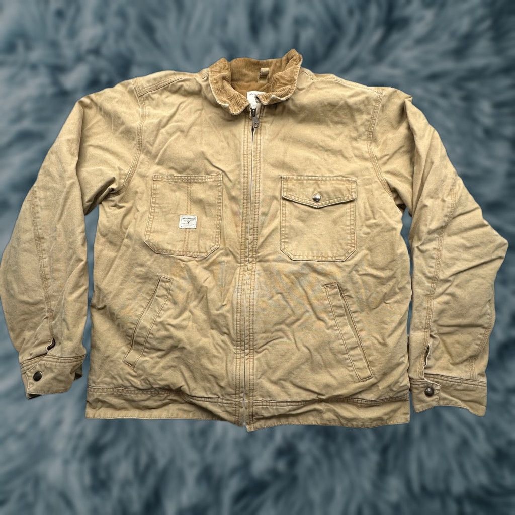 American Eagle Outfitters American Eagle Outfitters Jacket Brown Canvas Lined Full Zip Pockets Mens L Regular Size 48 Chest Bomber Coat Size US L / EU 52-54 / 3 - 1 Thumbnail